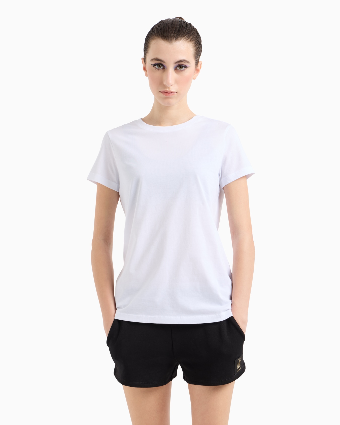 Basic regular fit t-shirt in pima cotton Slide 3