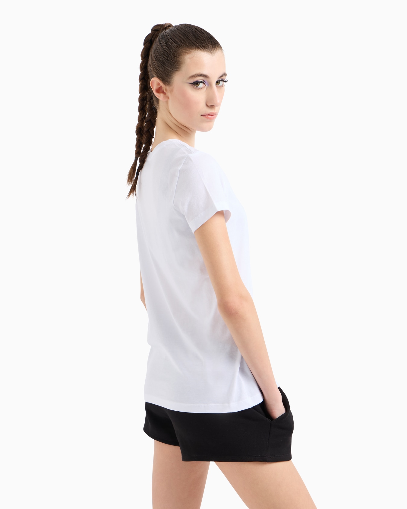 Basic regular fit t-shirt in pima cotton Slide 2