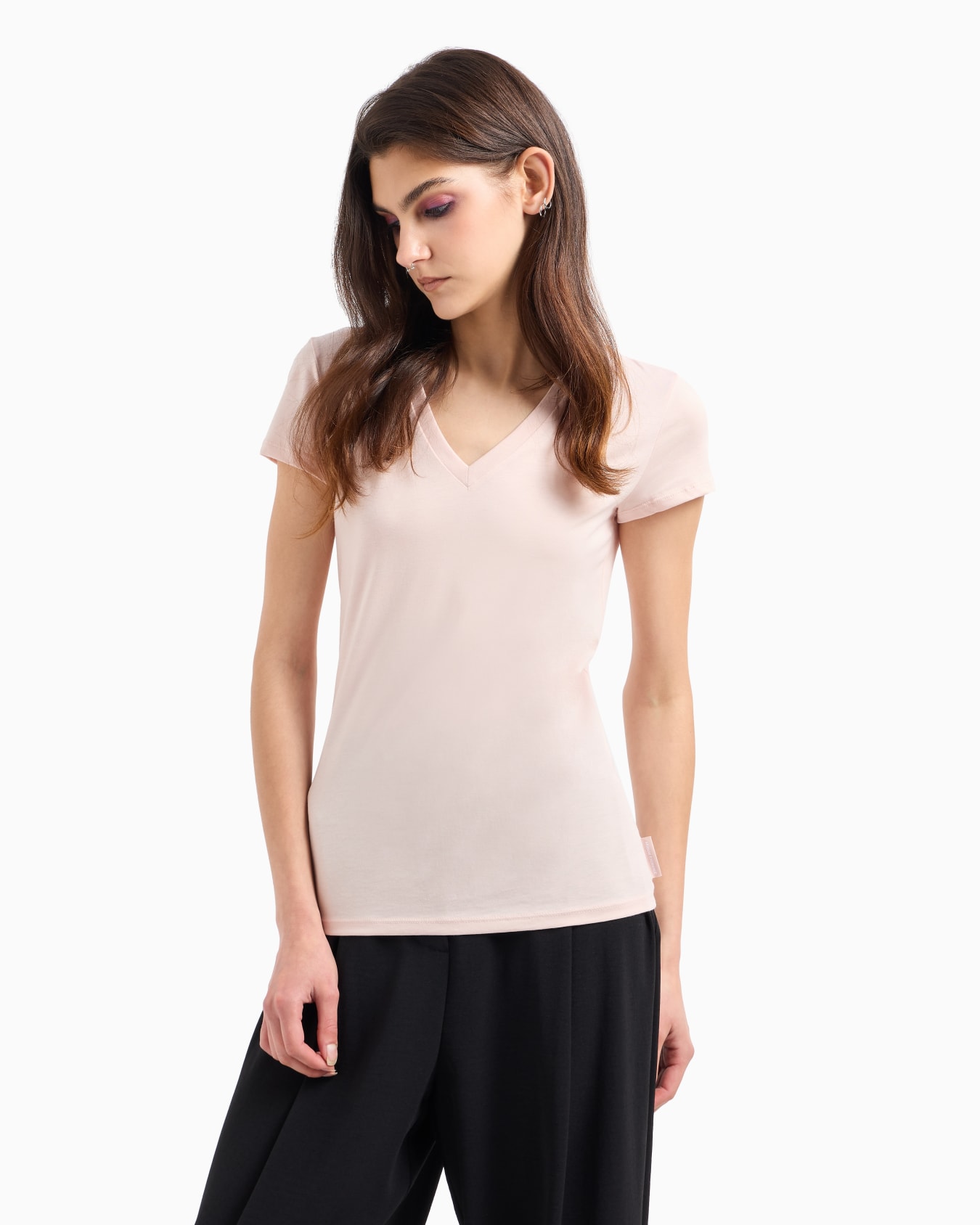 Slim fit T-shirt in pima cotton jersey Slide 1