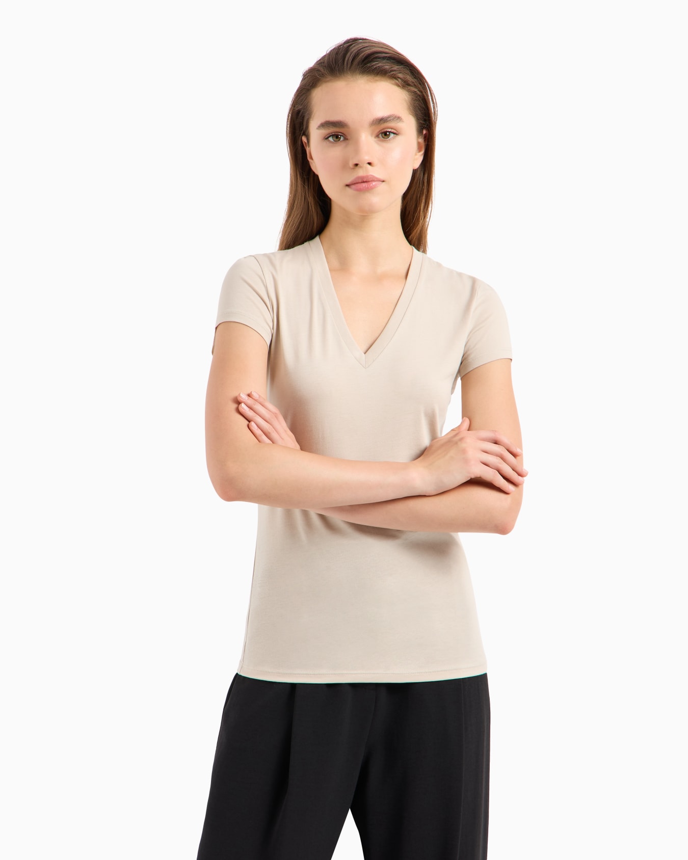 Slim fit T-shirt in pima cotton jersey Slide 1