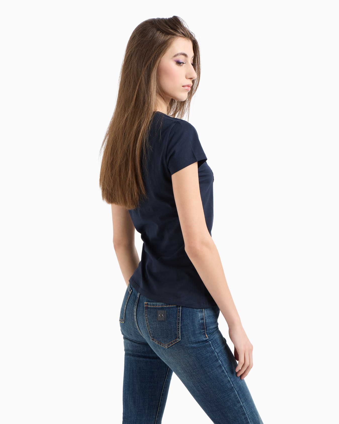 Slim fit T-shirt in stretch cotton jersey Slide 2