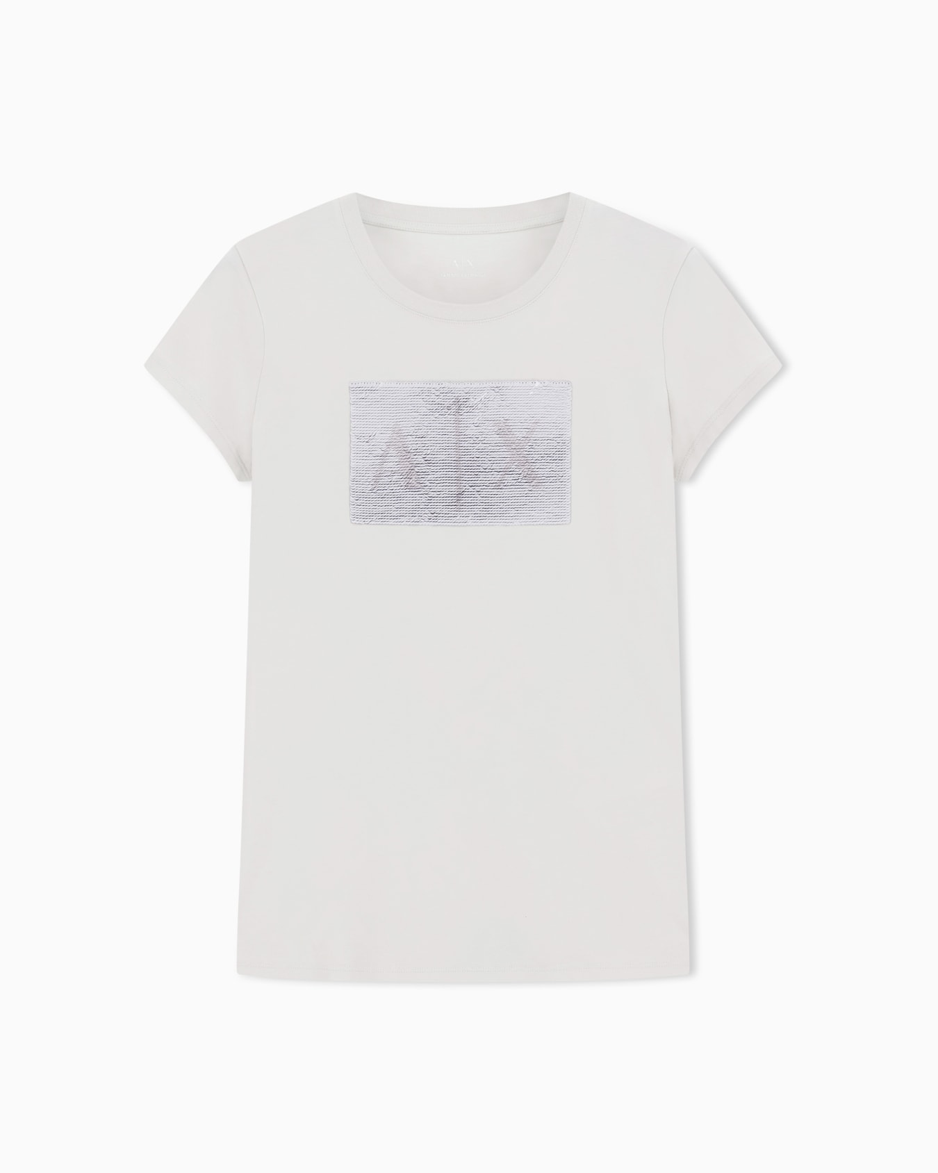 Camiseta slim fit con logo de strass Diapositiva 0