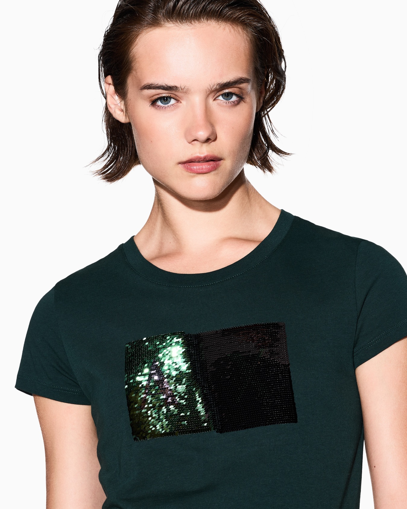 T-shirt coupe slim avec logo en strass Diapositive 4
