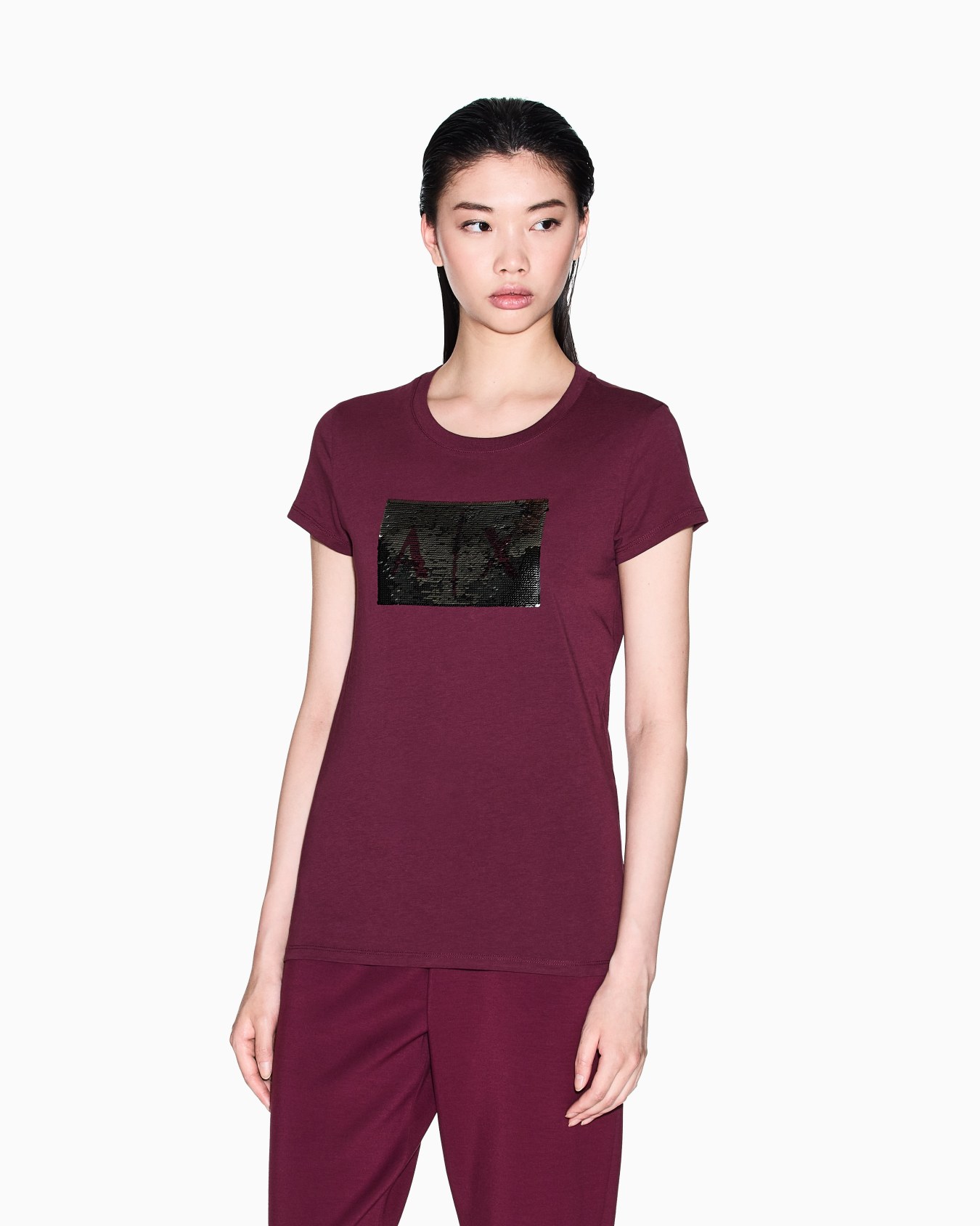 Slim fit T-shirt in stretch cotton jersey Slide 1