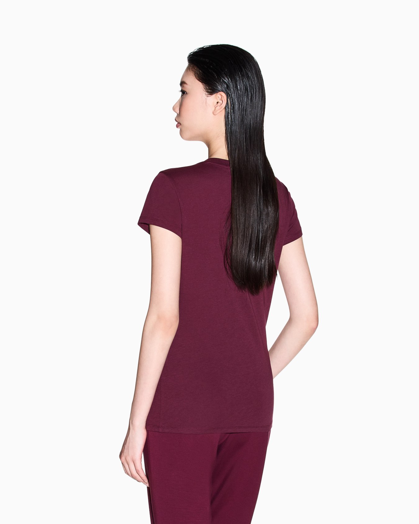 Slim fit T-shirt in stretch cotton jersey Slide 2