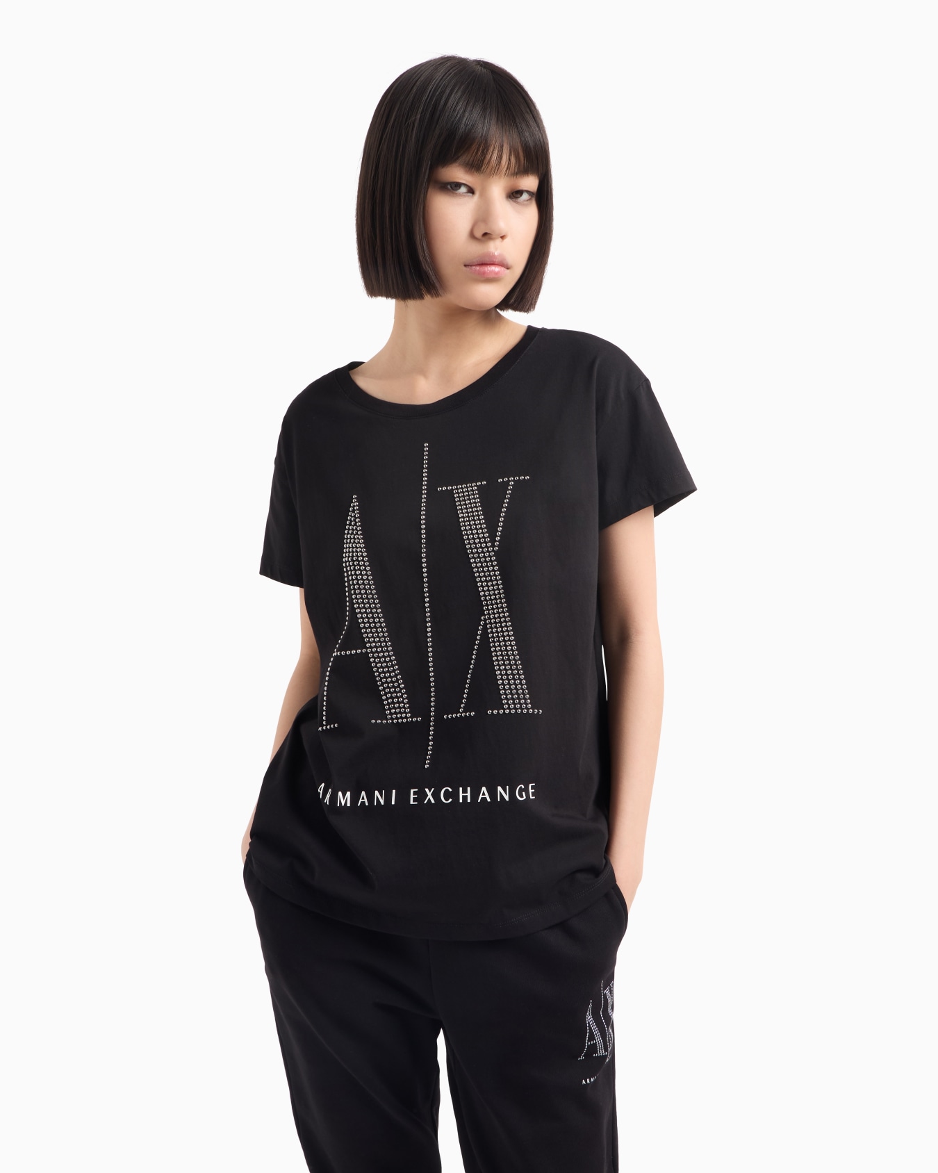 Slim-Fit-T-Shirt von Icon Project mit Strass-Logo Folie 1