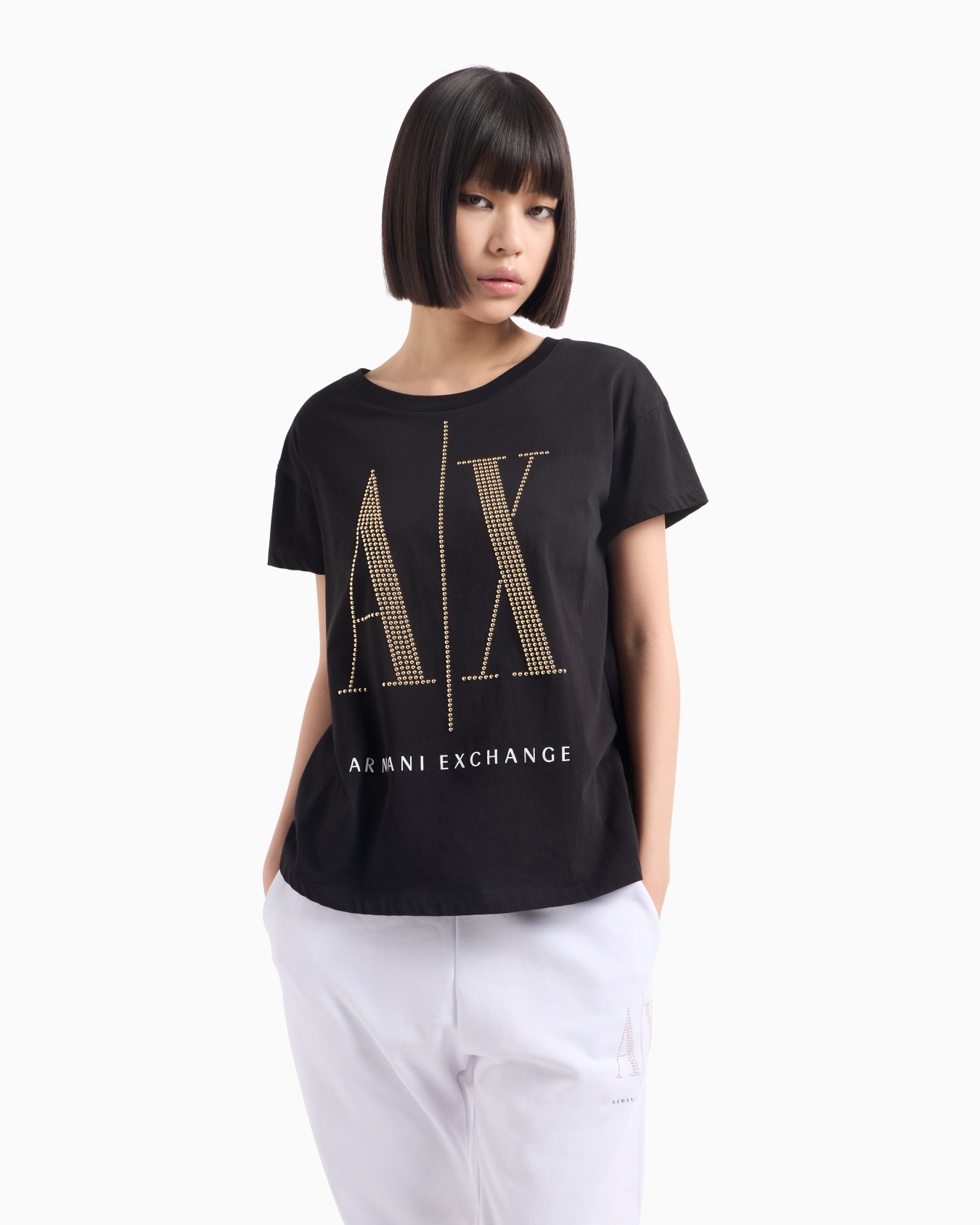 Camiseta de corte slim con logo de strass de Icon Project Diapositiva 1