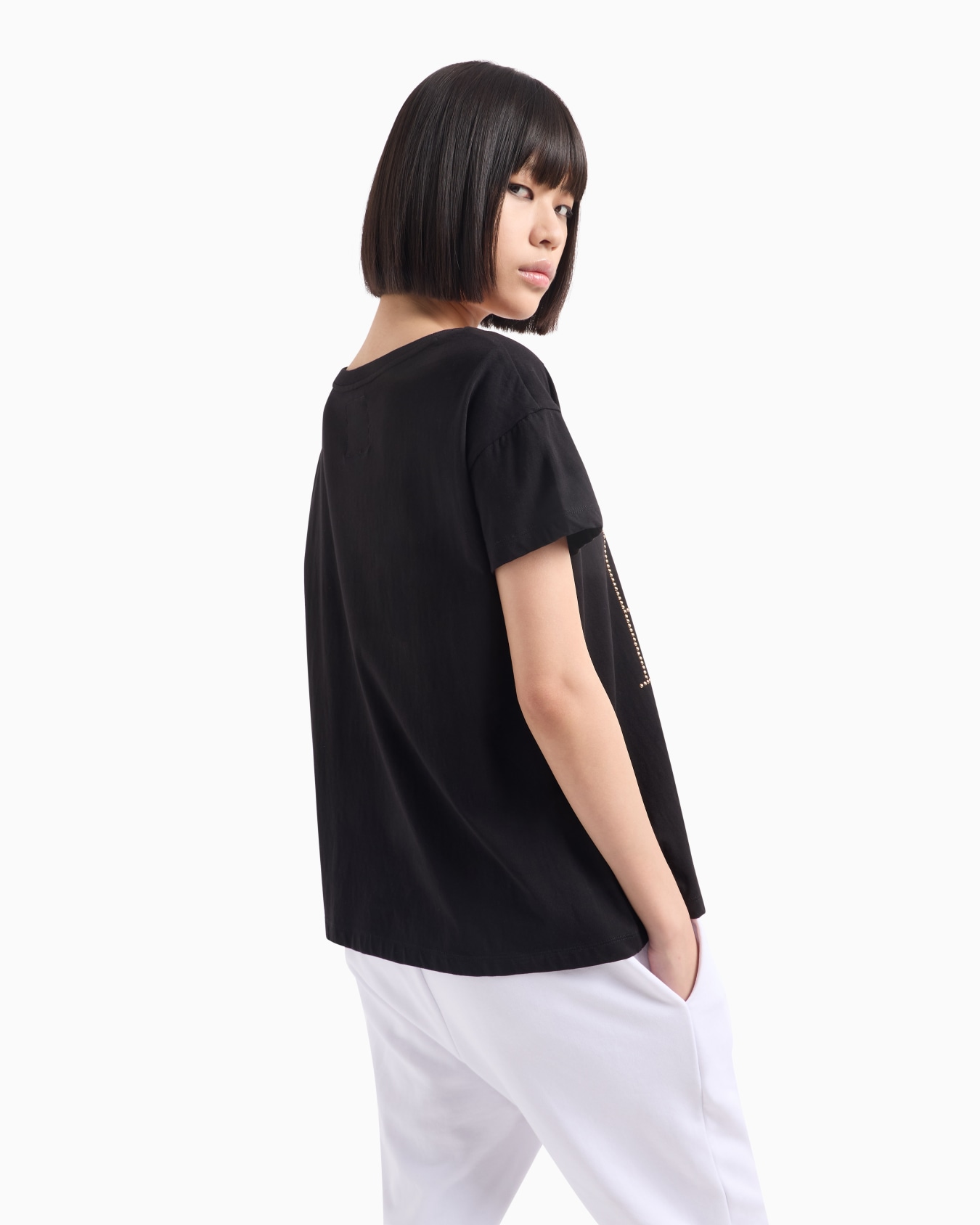 Camiseta de corte slim con logo de strass de Icon Project Diapositiva 2
