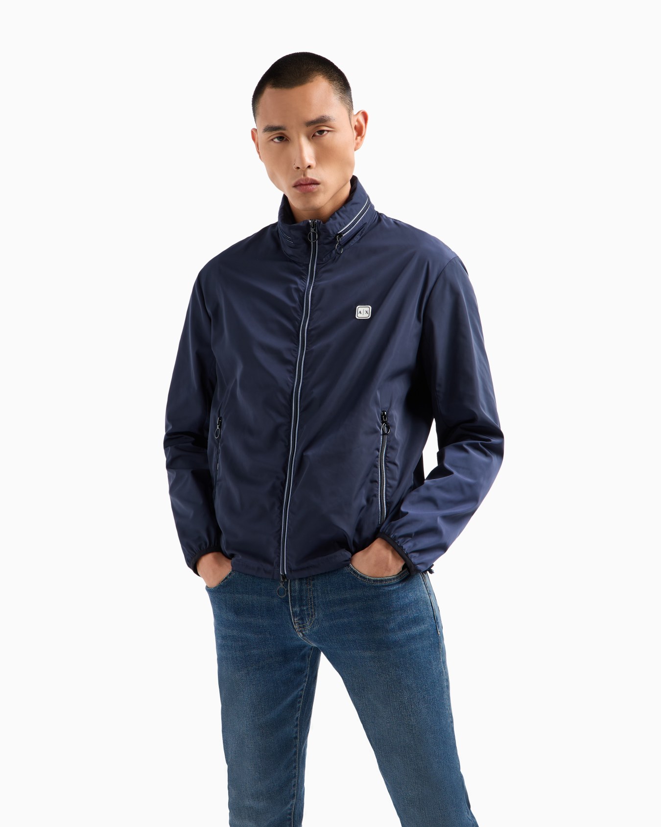 Jacket with contrasting nylon piping Slide 1