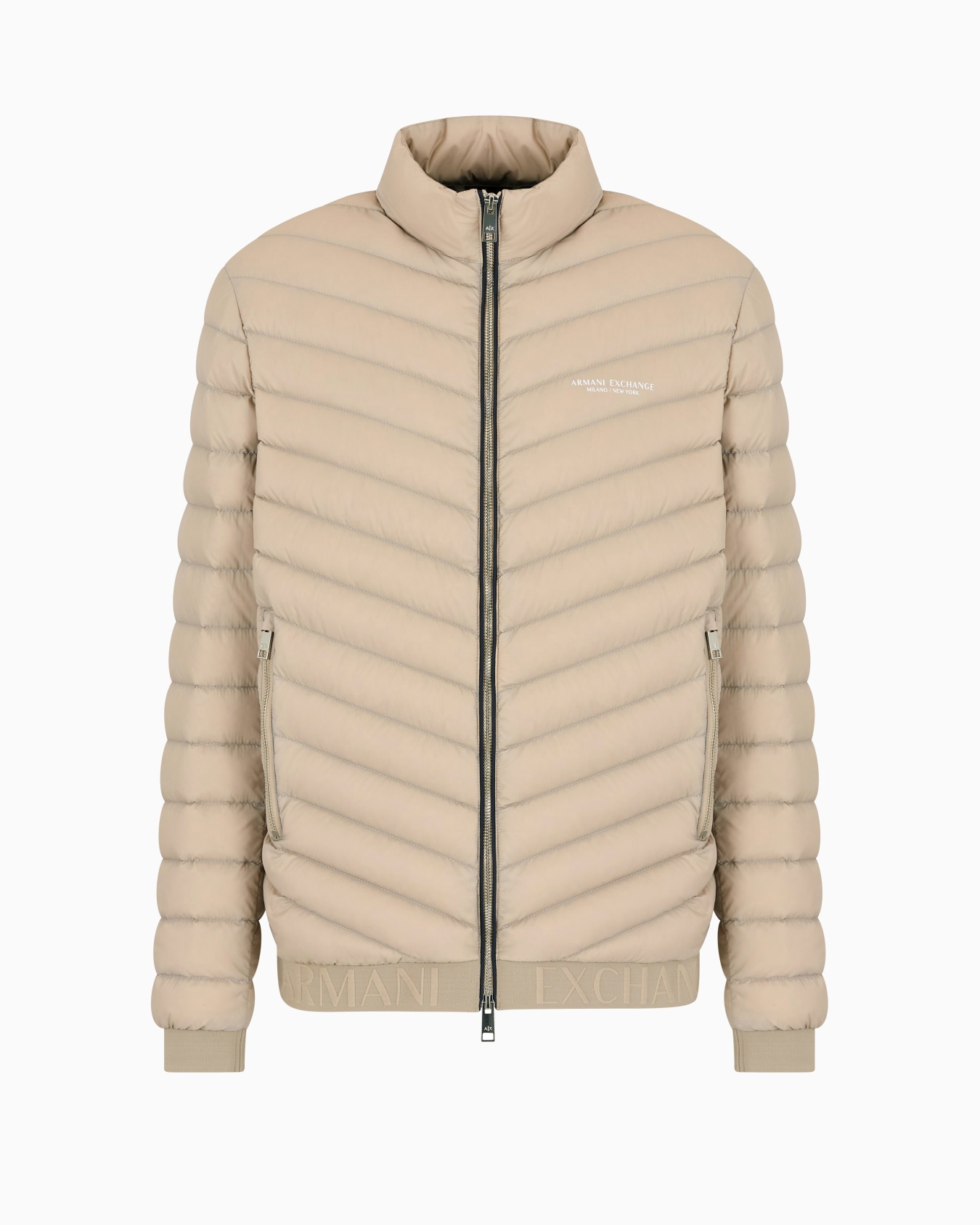 Double-faced padded jacket with zip Slide 0
