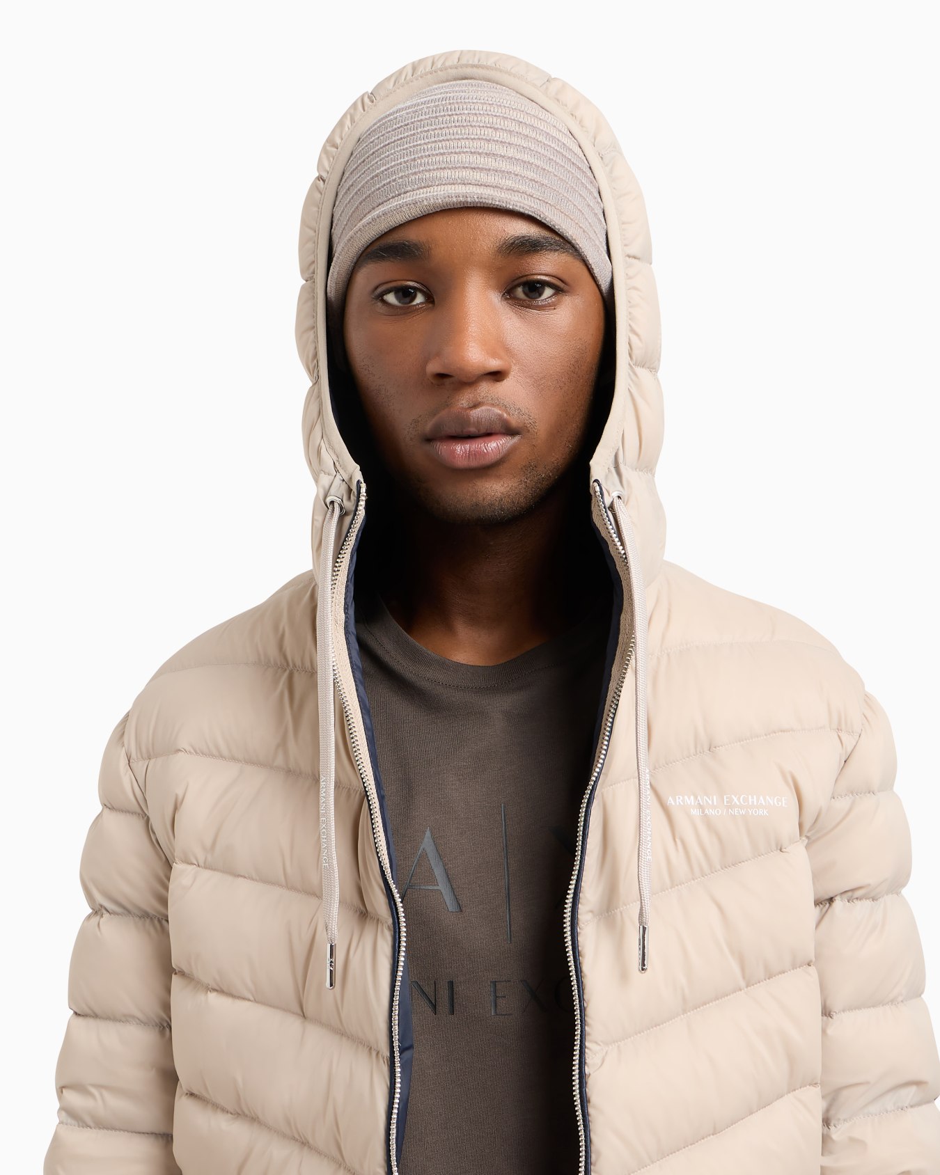 Full zip down jacket with hood Slide 4