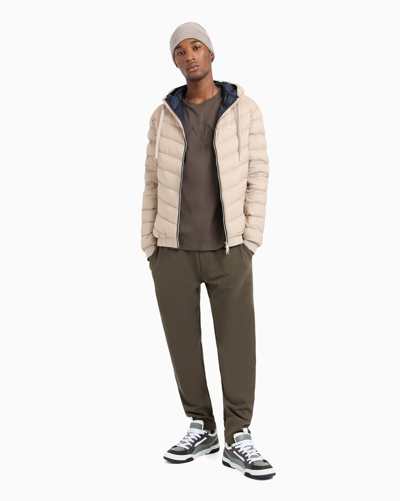 Full zip down jacket with hood Slide 3