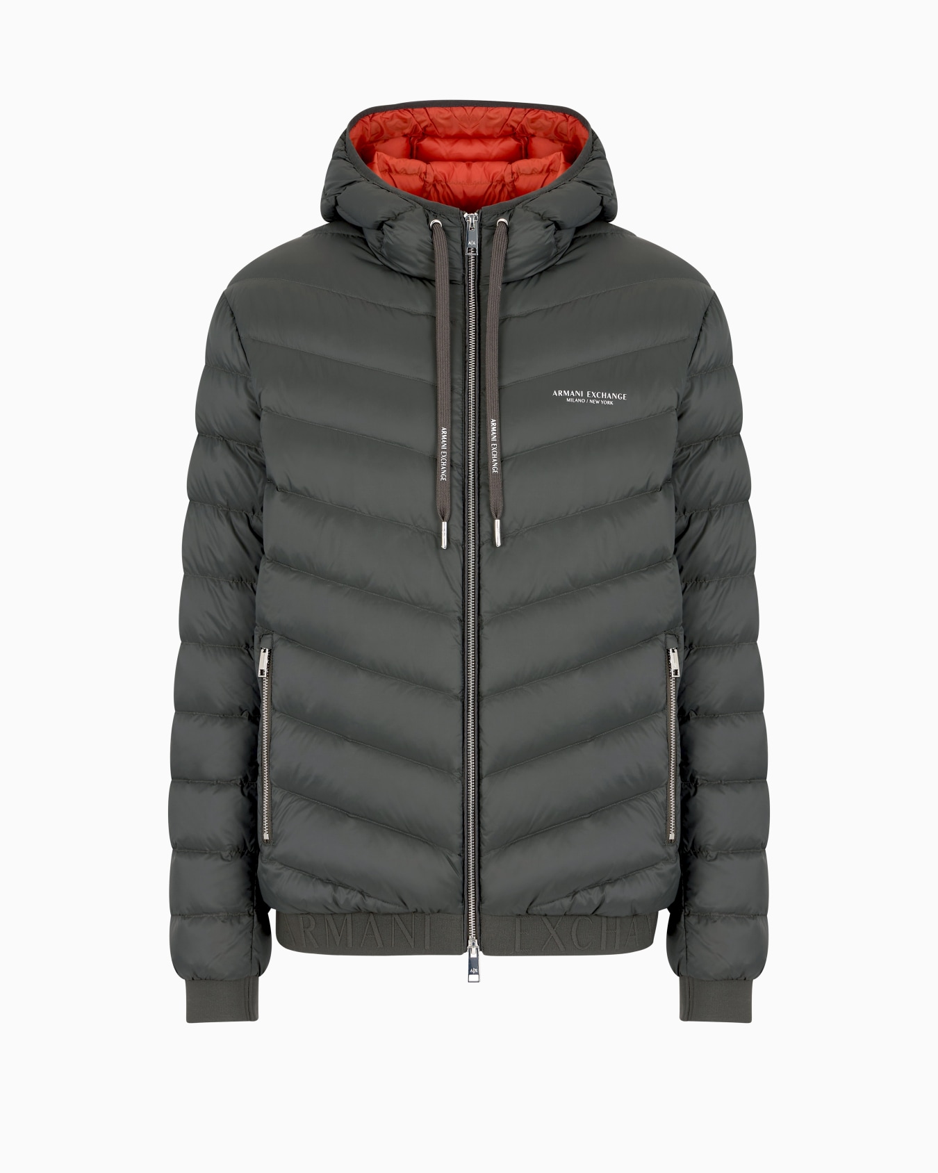 Full zip down jacket with hood Slide 0