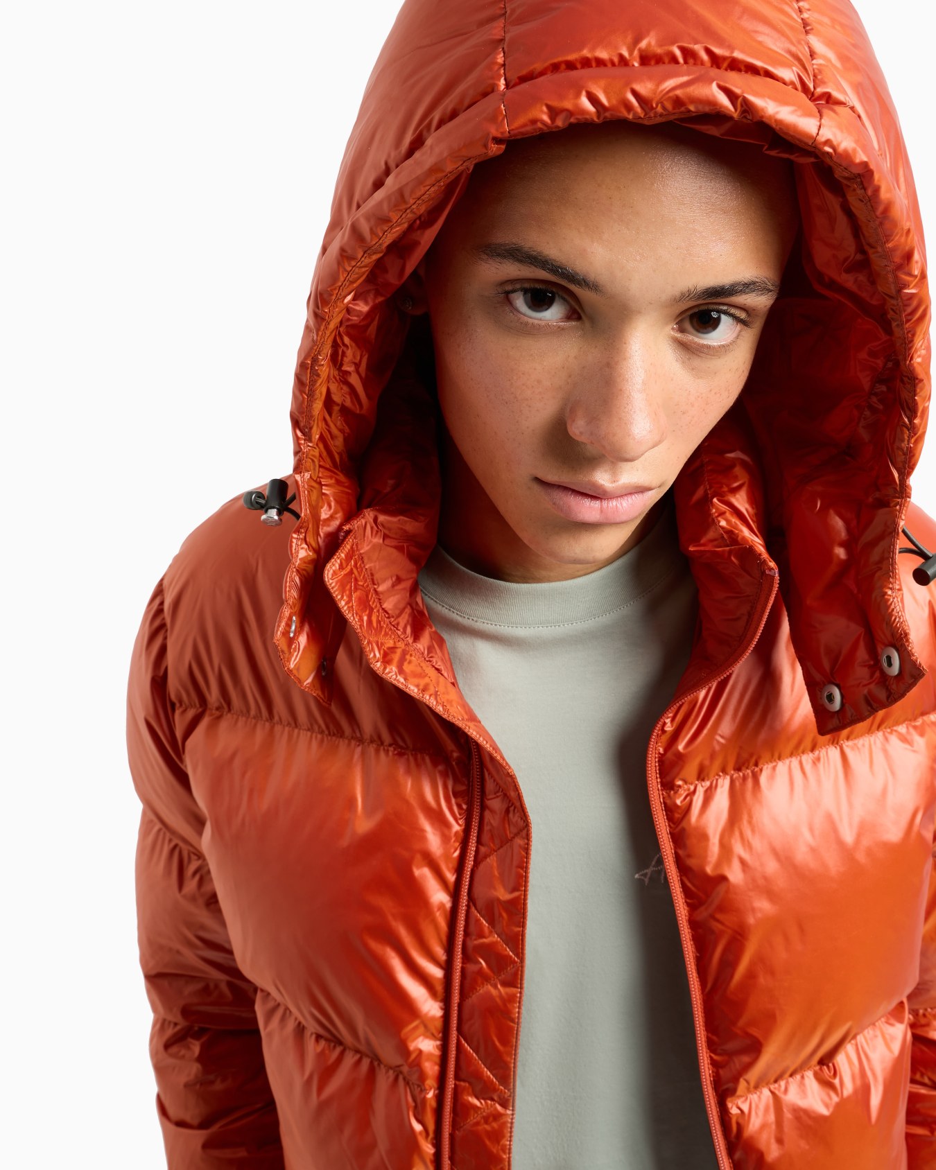 Full zip down jacket with hood Slide 4