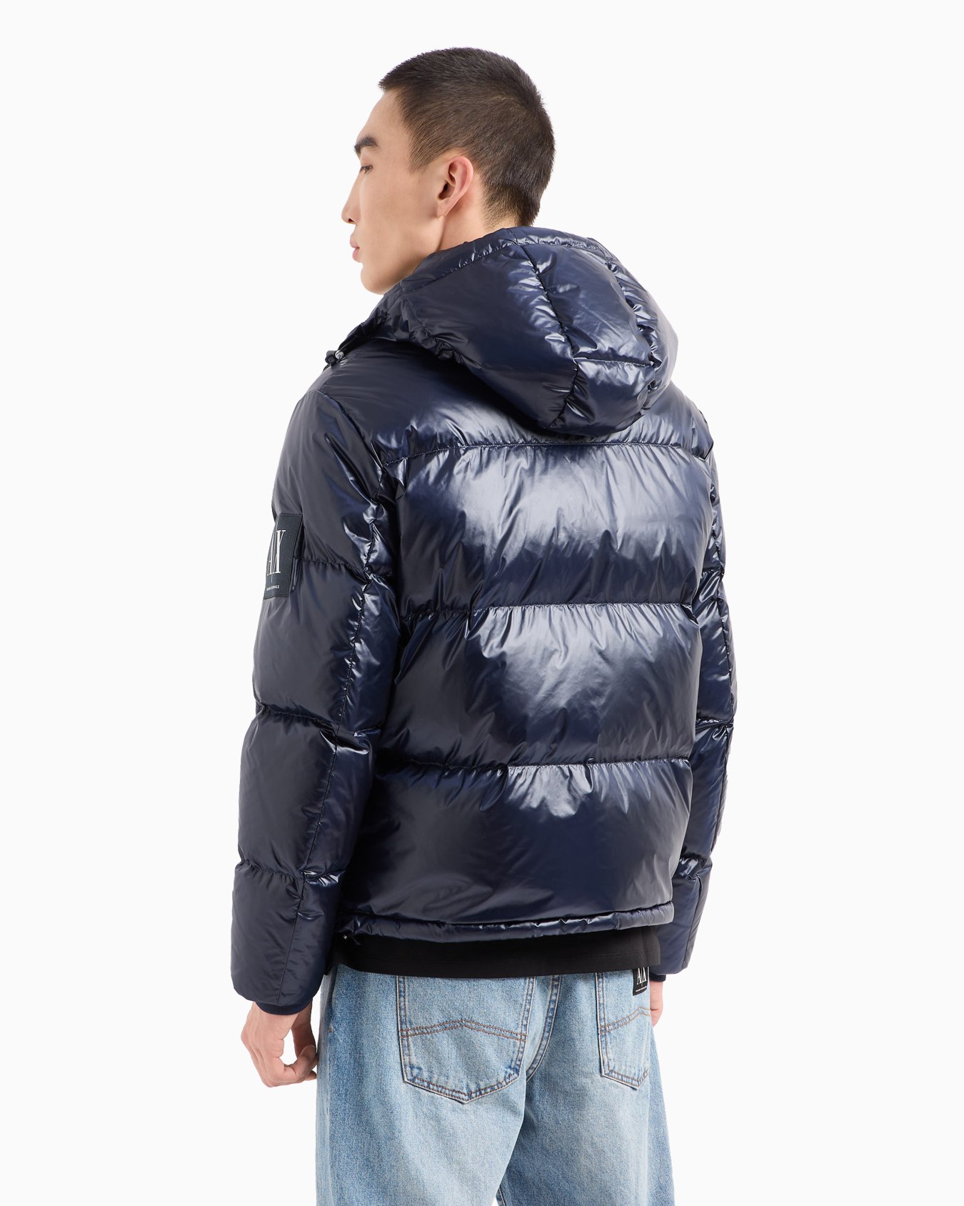 Full zip down jacket with hood Slide 2