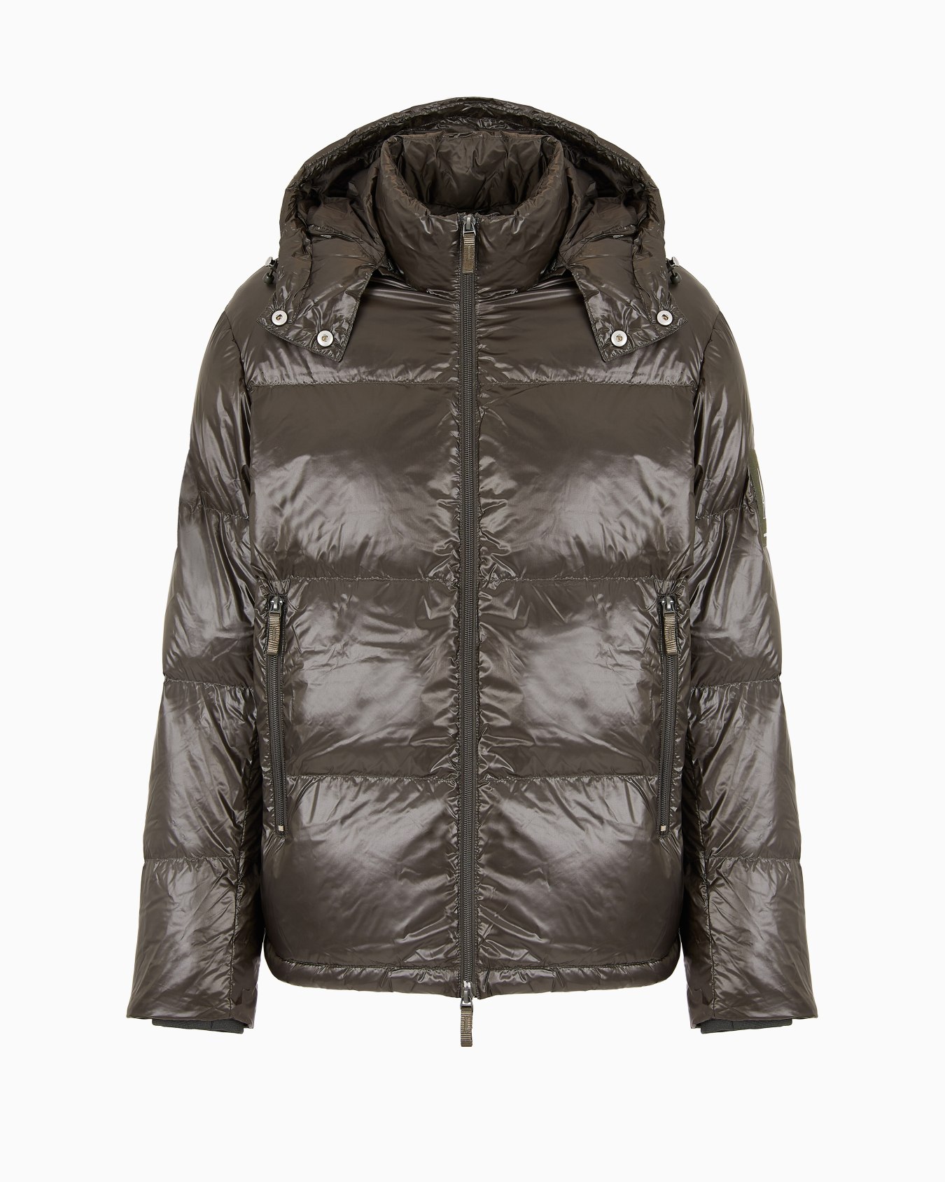 Full zip down jacket with hood Slide 0