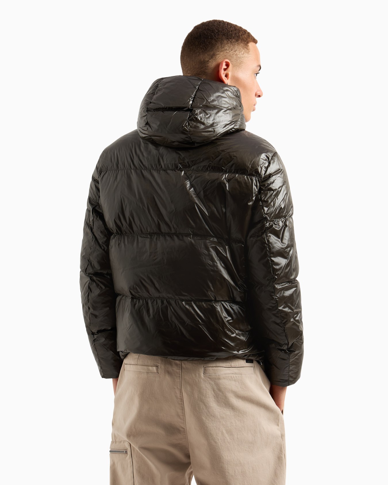 Full zip down jacket with hood Slide 2