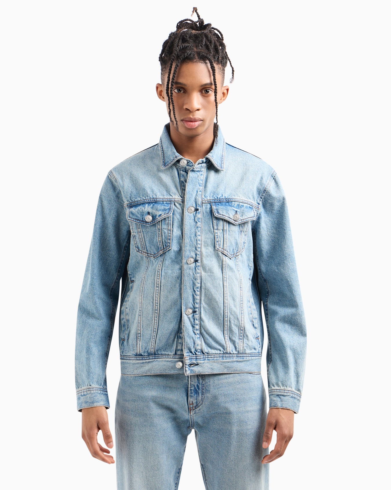 Veste en jean effet usé Diapositive 1