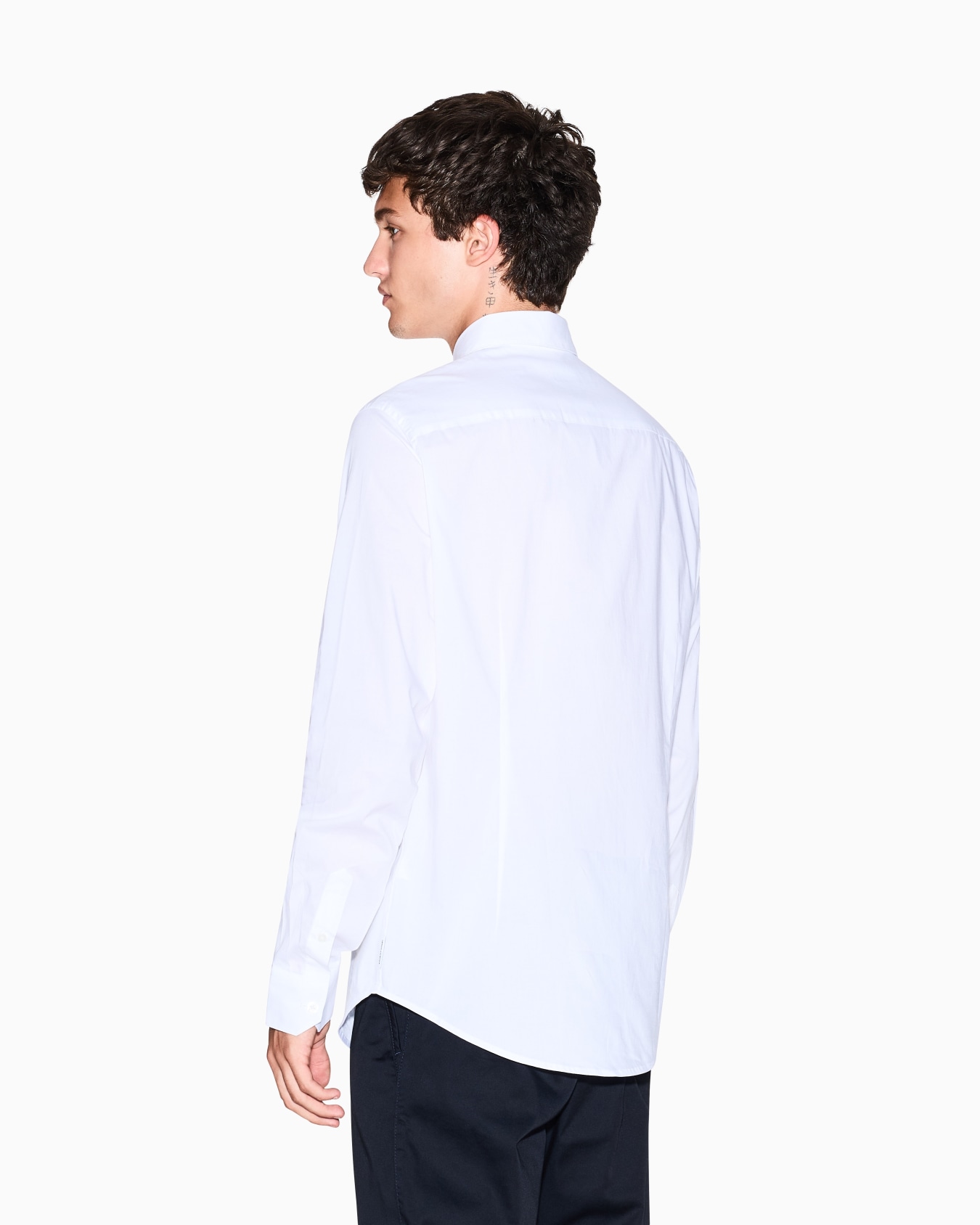 Slim fit shirt in stretch cotton poplin Slide 2