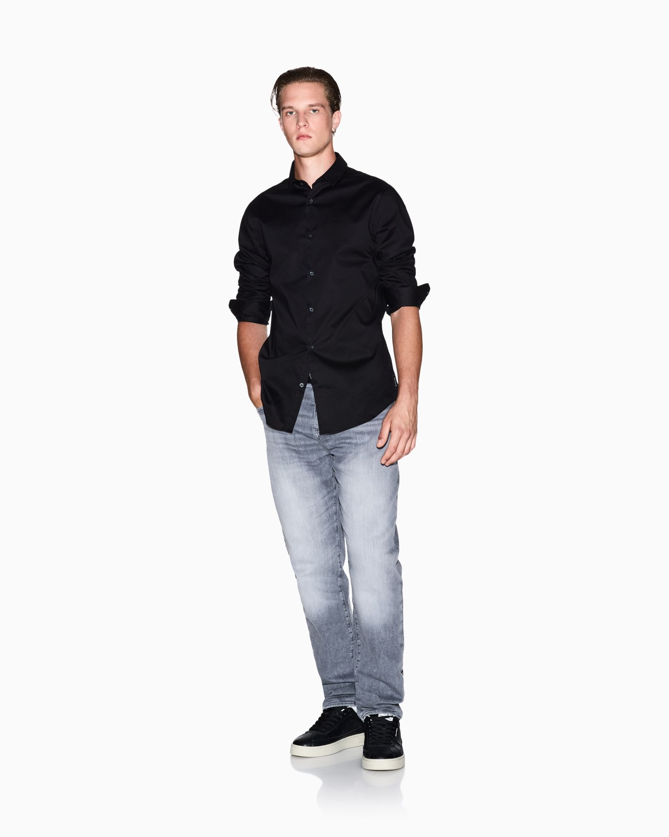 Slim-Fit-Hemd aus Stretch-Baumwollpopeline Folie 1