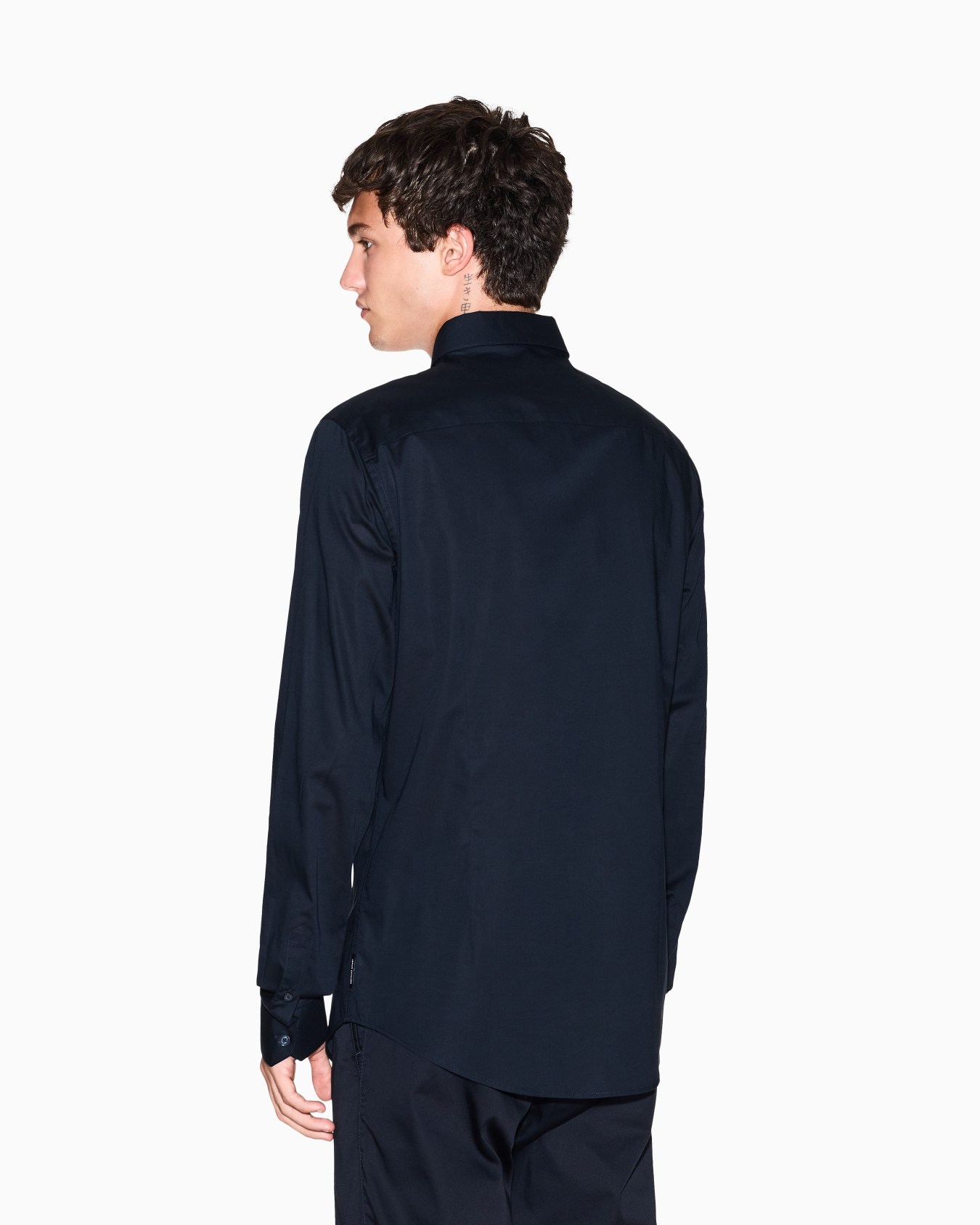 Slim fit shirt in stretch cotton poplin Slide 2