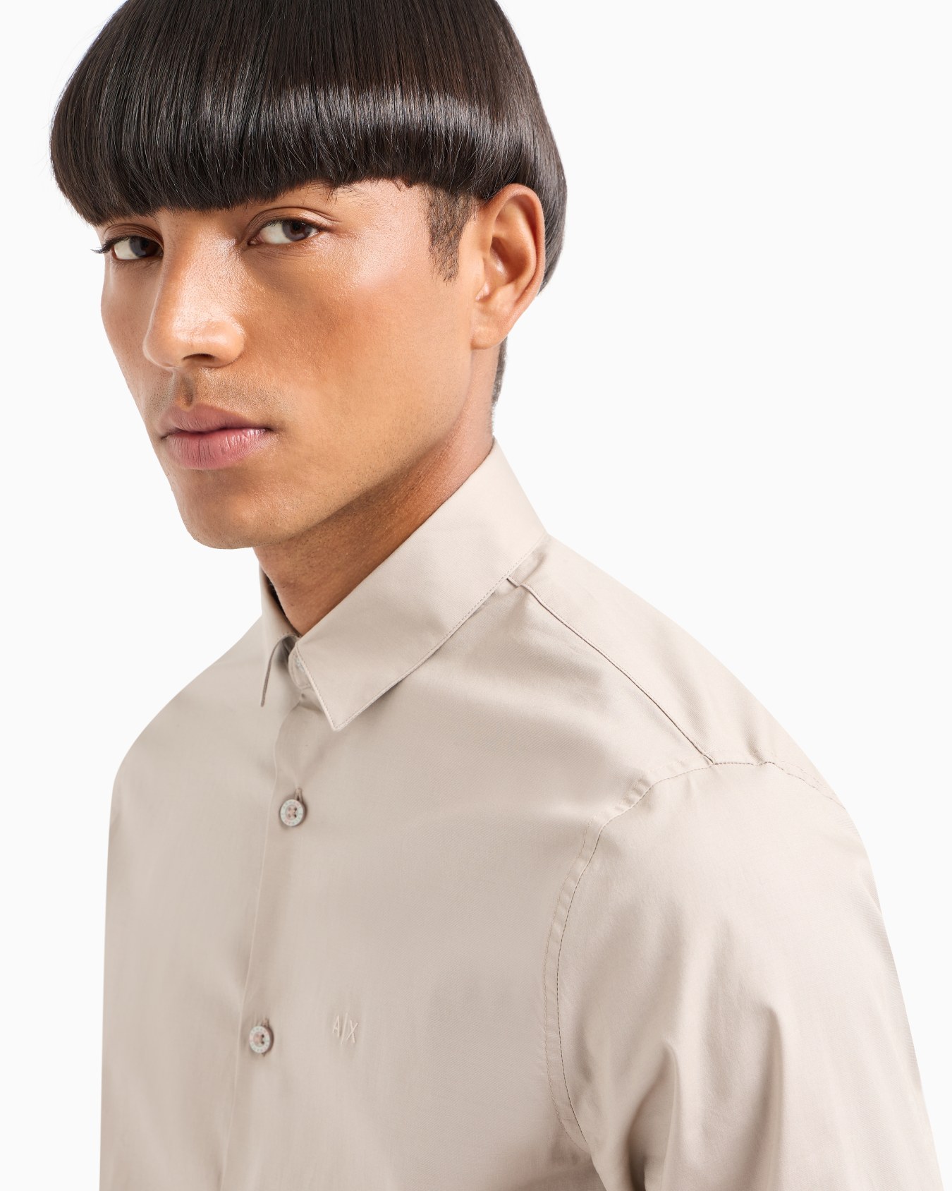 Slim fit shirt in stretch cotton poplin Slide 4