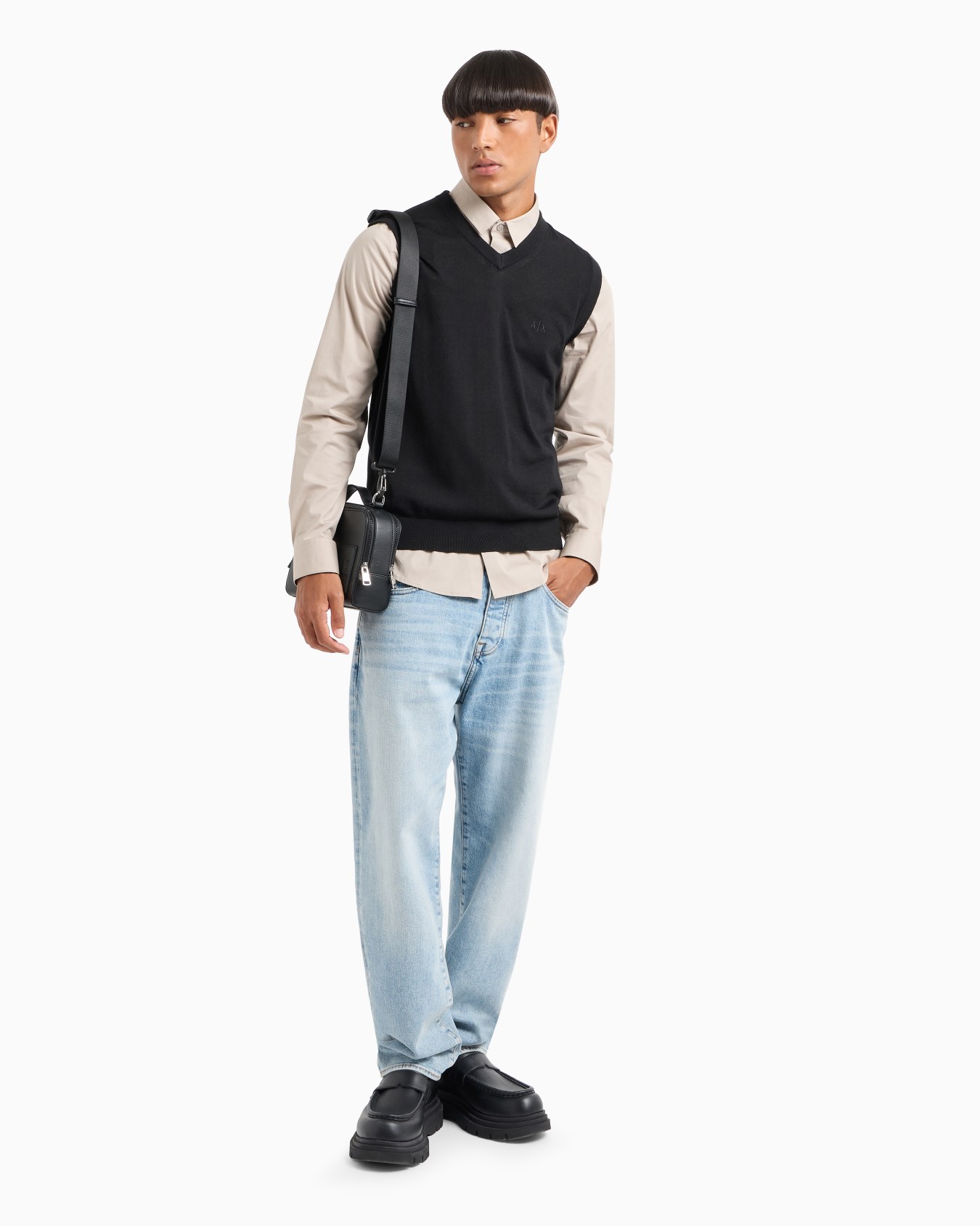 Slim fit shirt in stretch cotton poplin Slide 3
