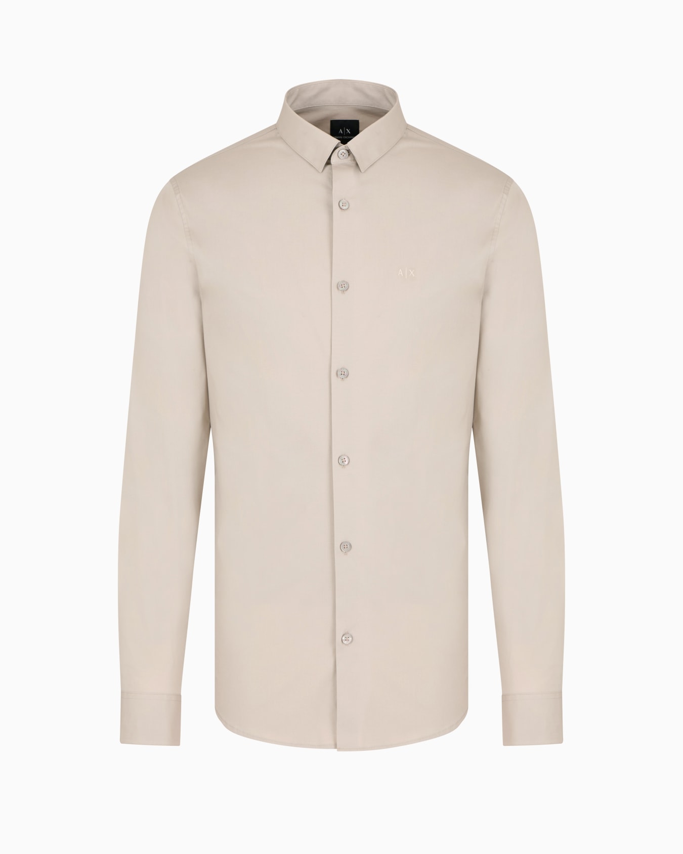 Slim fit shirt in stretch cotton poplin Slide 0
