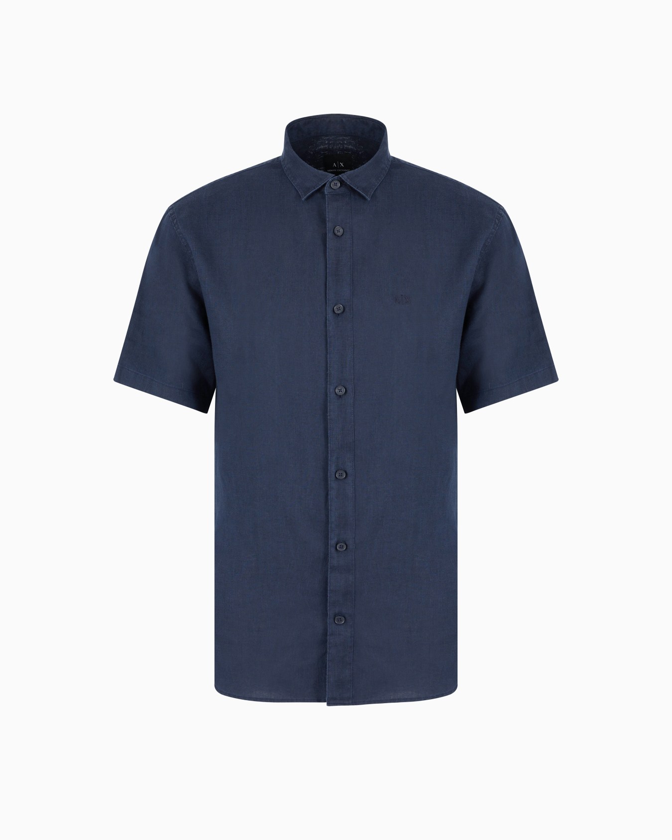 Camicia slim fit in tela a maniche corte Slide 0