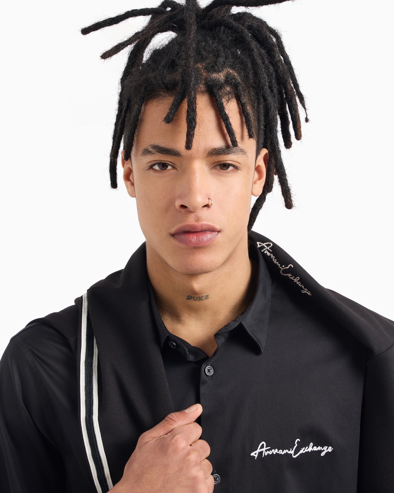Regular fit shirt in stretch satin cotton Slide 4