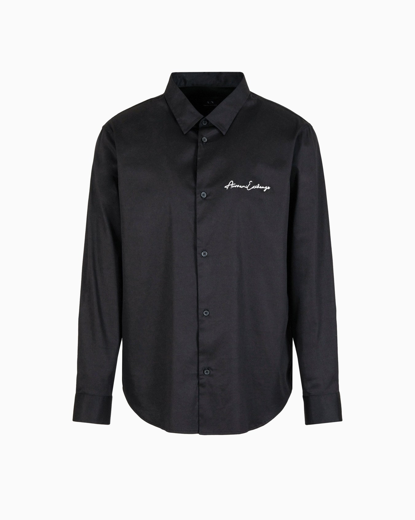 Regular fit shirt in stretch satin cotton Slide 0