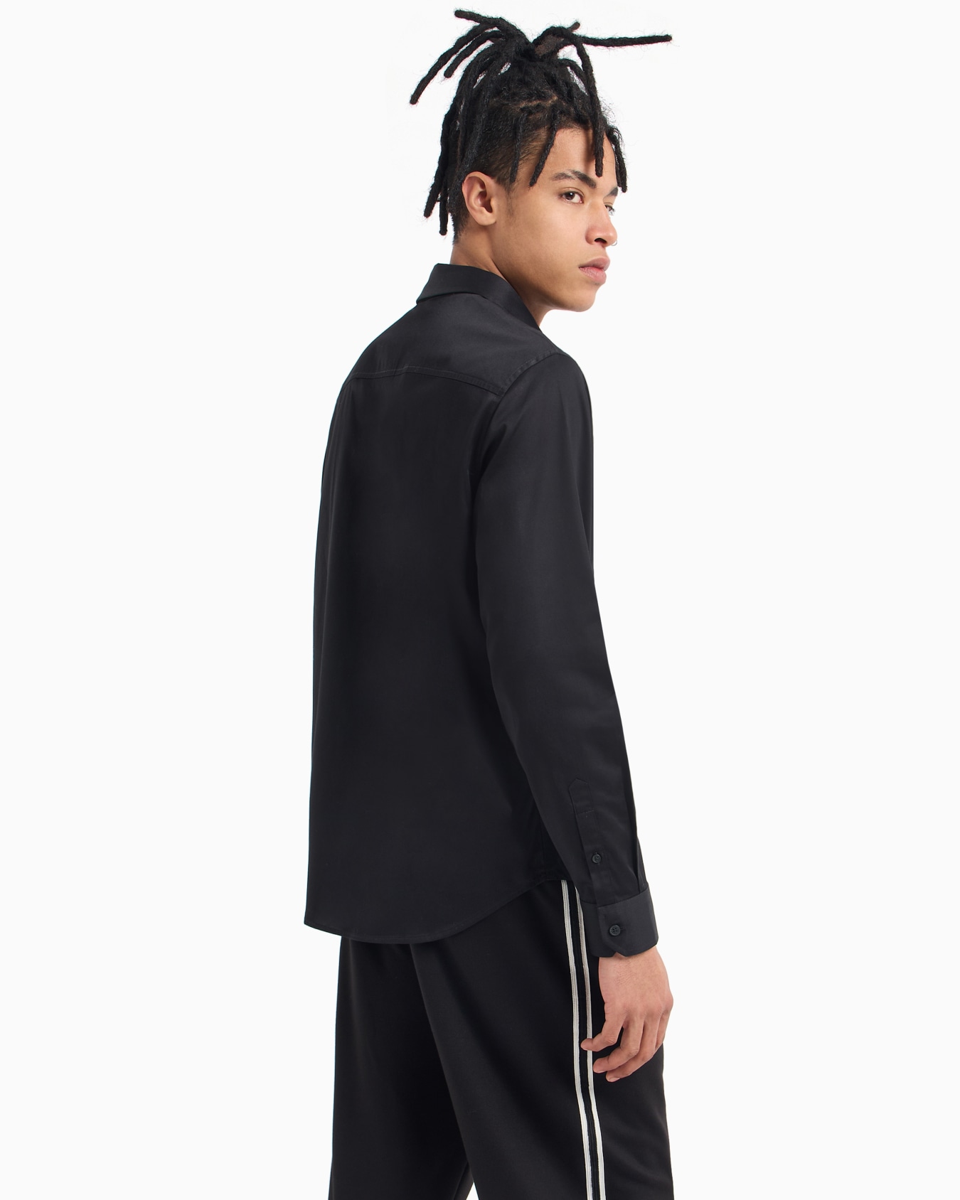 Regular fit shirt in stretch satin cotton Slide 2