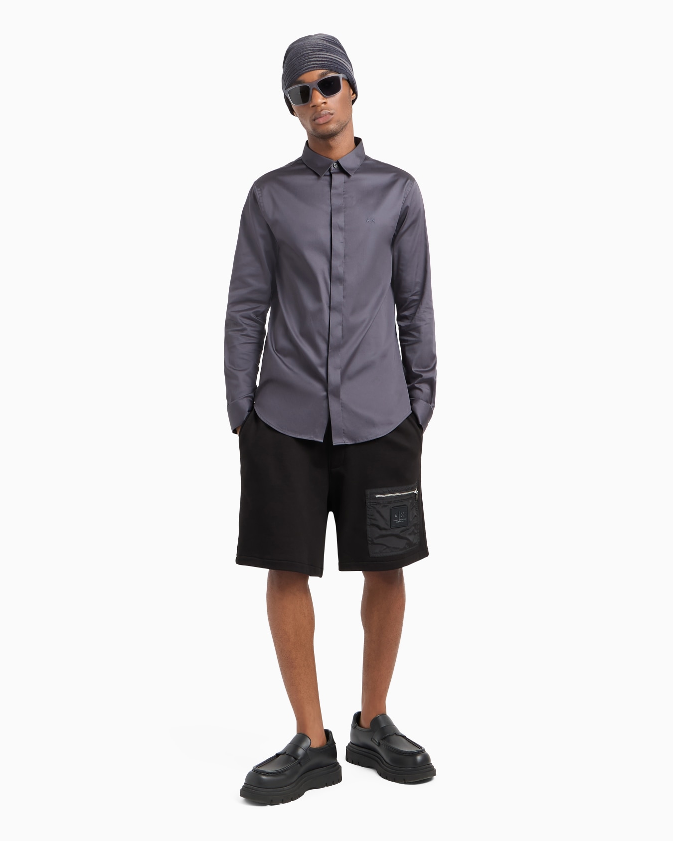 Chemise Slim Fit en satin stretch Diapositive 3