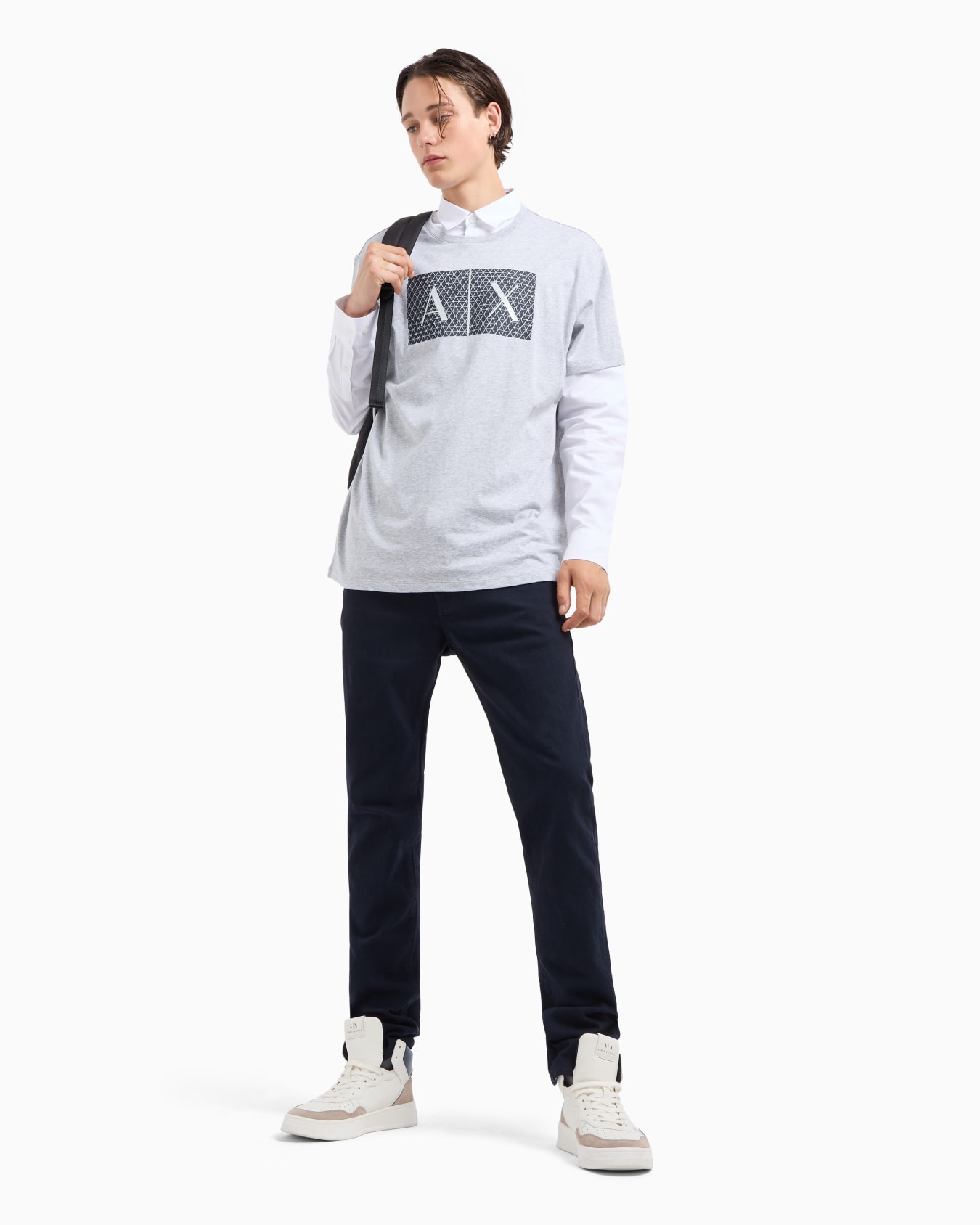 Slim fit cotton pique shirt Slide 3