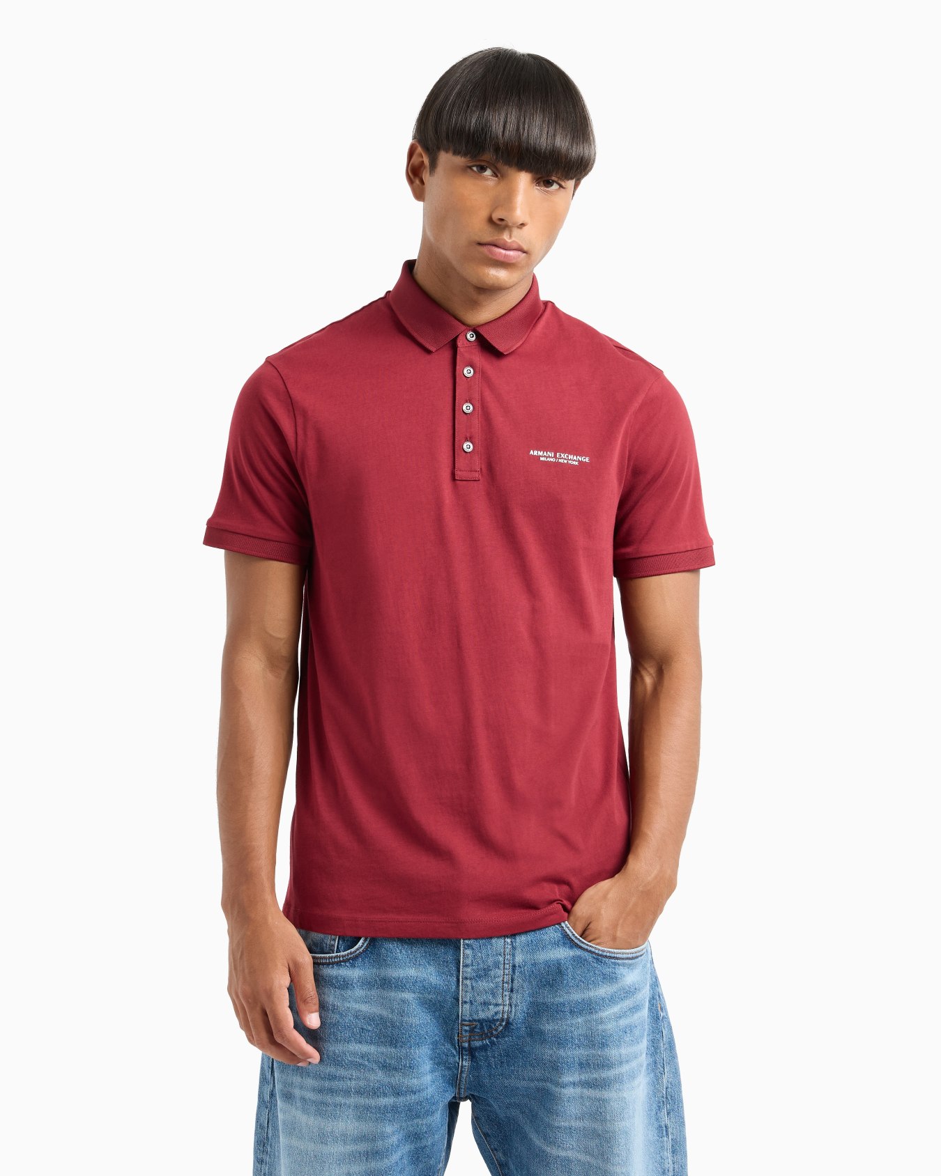 Polo shirt in Milan/New York jersey Slide 1