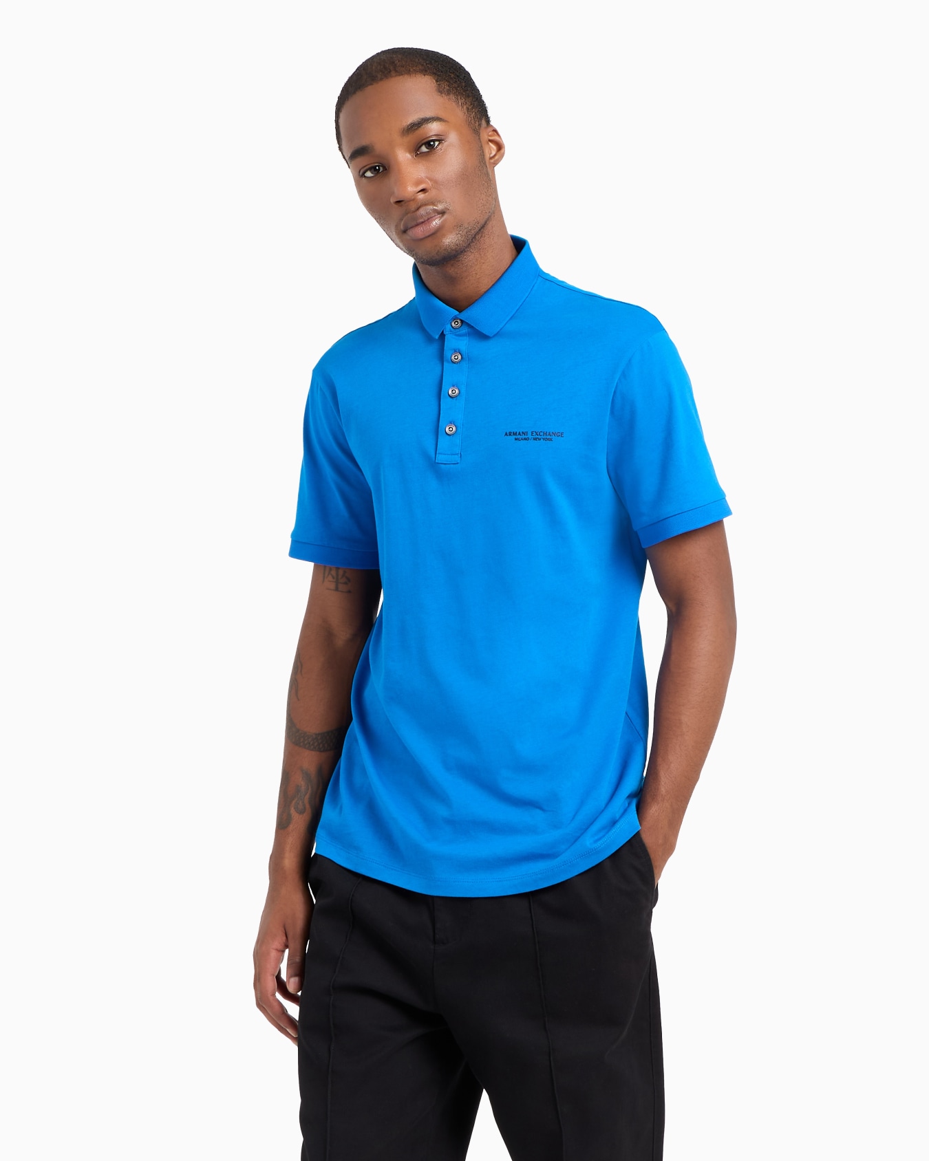 Polo shirt in Milan/New York jersey Slide 1