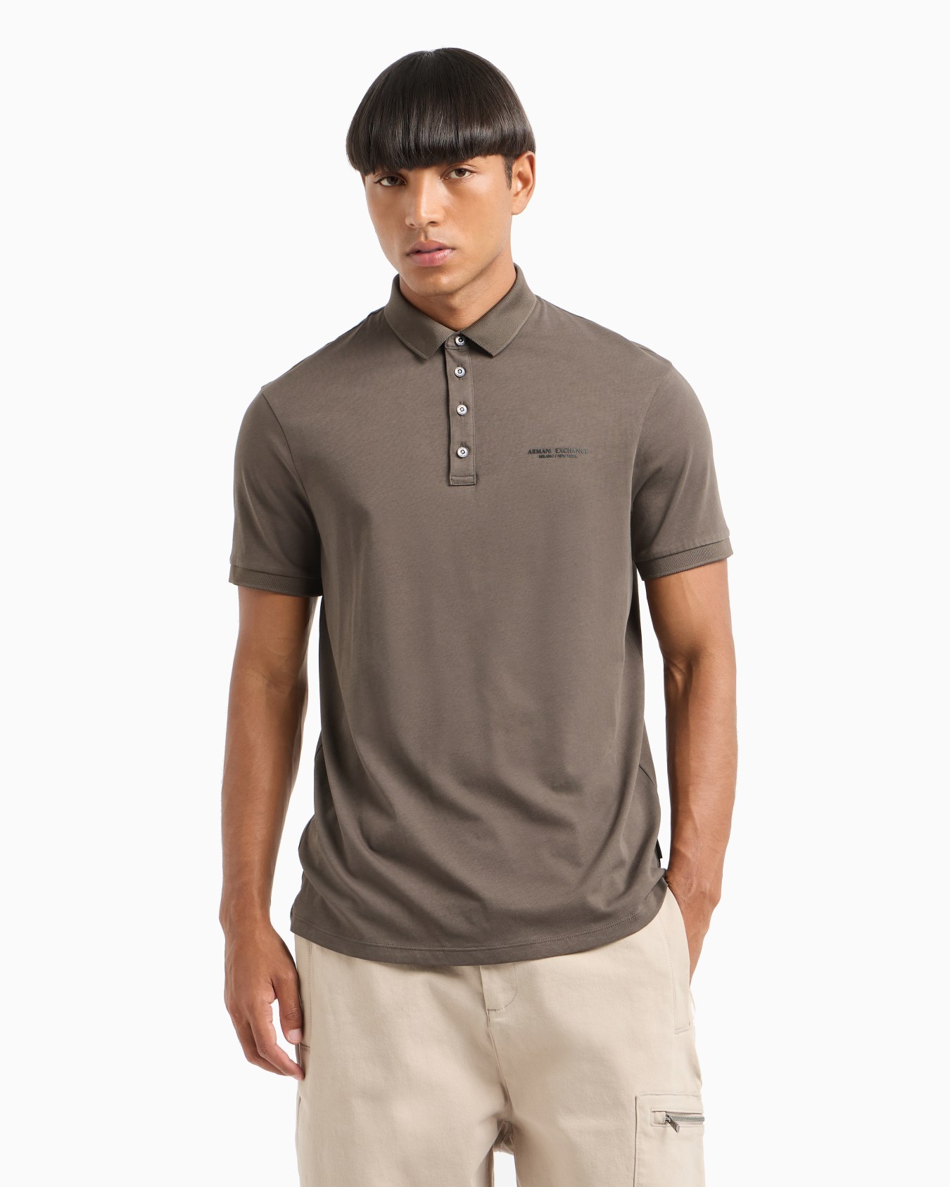 Polo shirt in Milan/New York jersey Slide 1