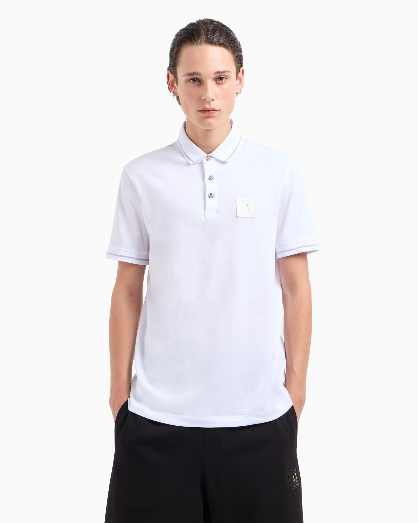 Regular fit cotton jersey polo shirt Slide 1