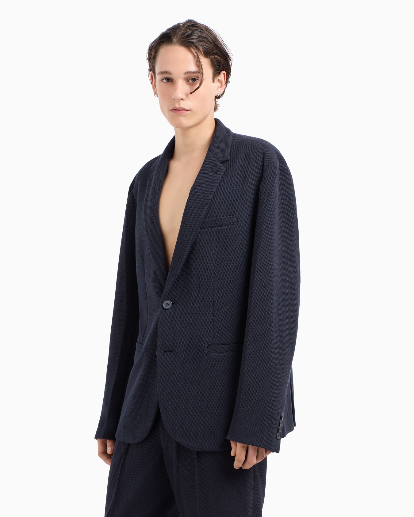 Einreihige Jacke aus strukturiertem Stoff Folie 1