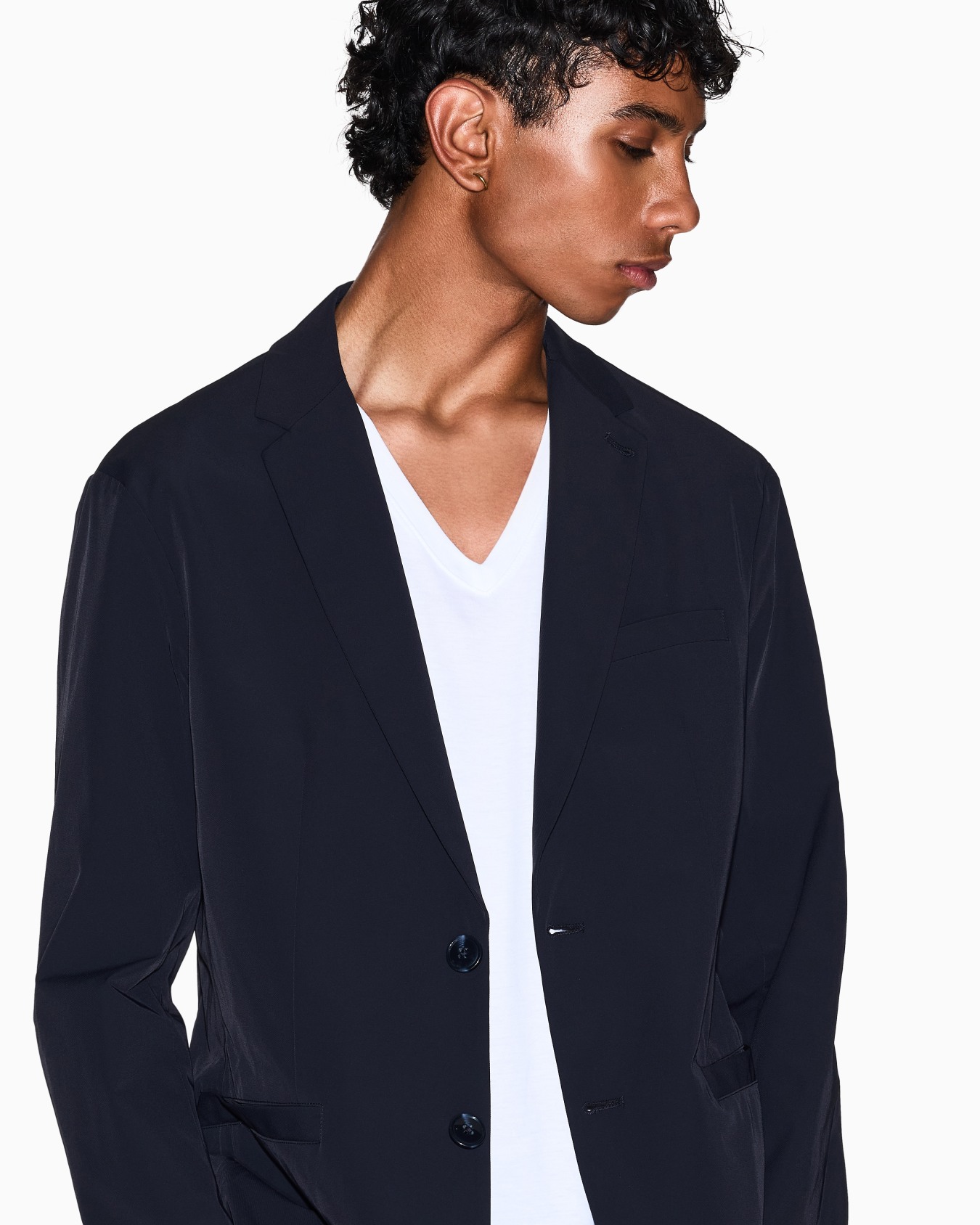 Single-breasted jacket in ultra-stretch twill Slide 4