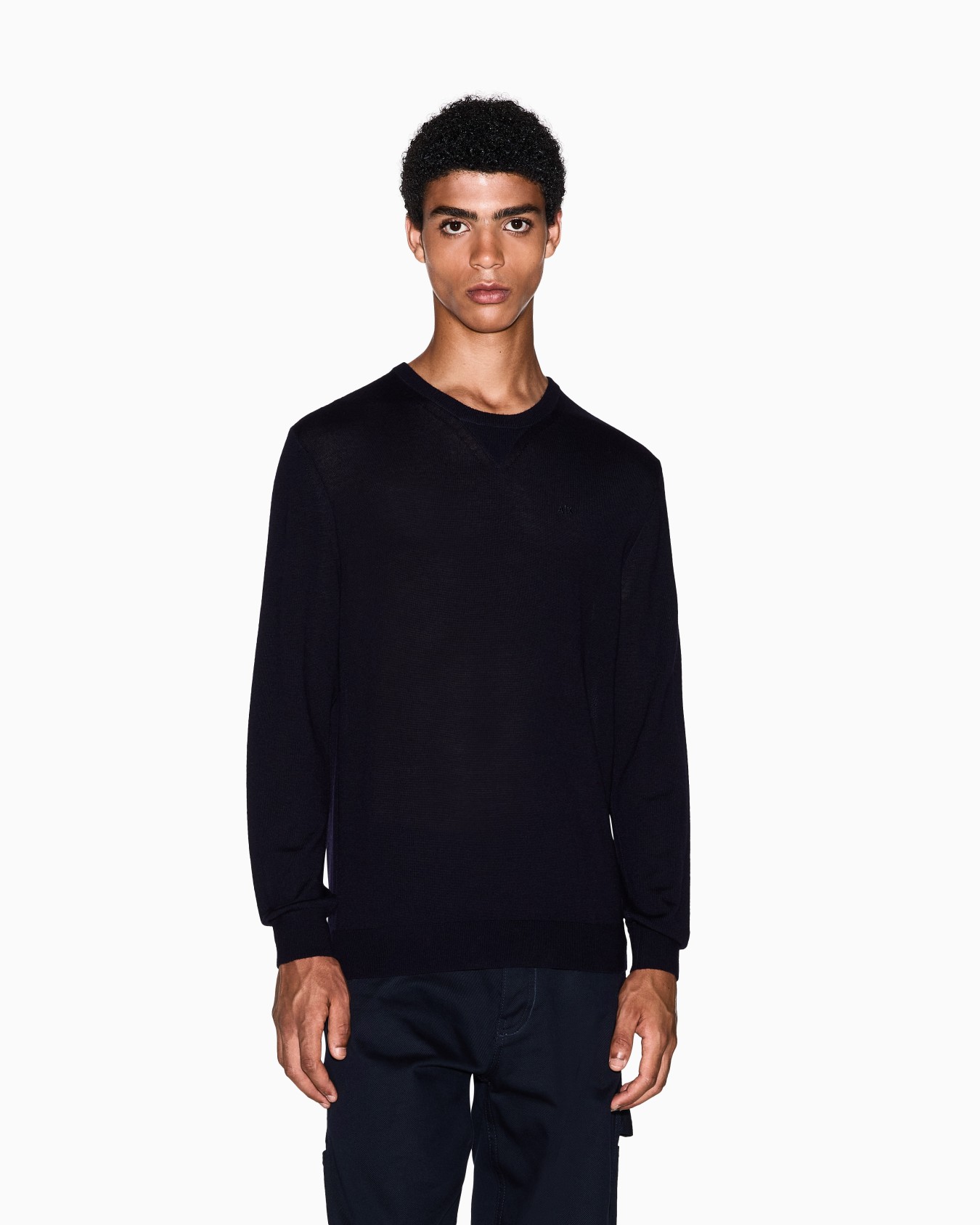 Crewneck sweater in virgin wool Slide 3
