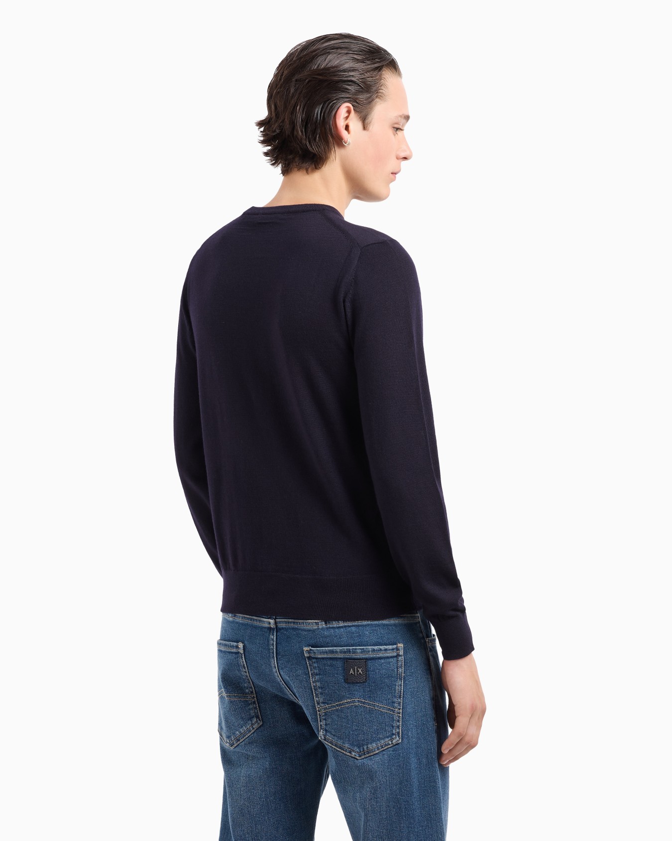 Crewneck sweater in virgin wool Slide 2