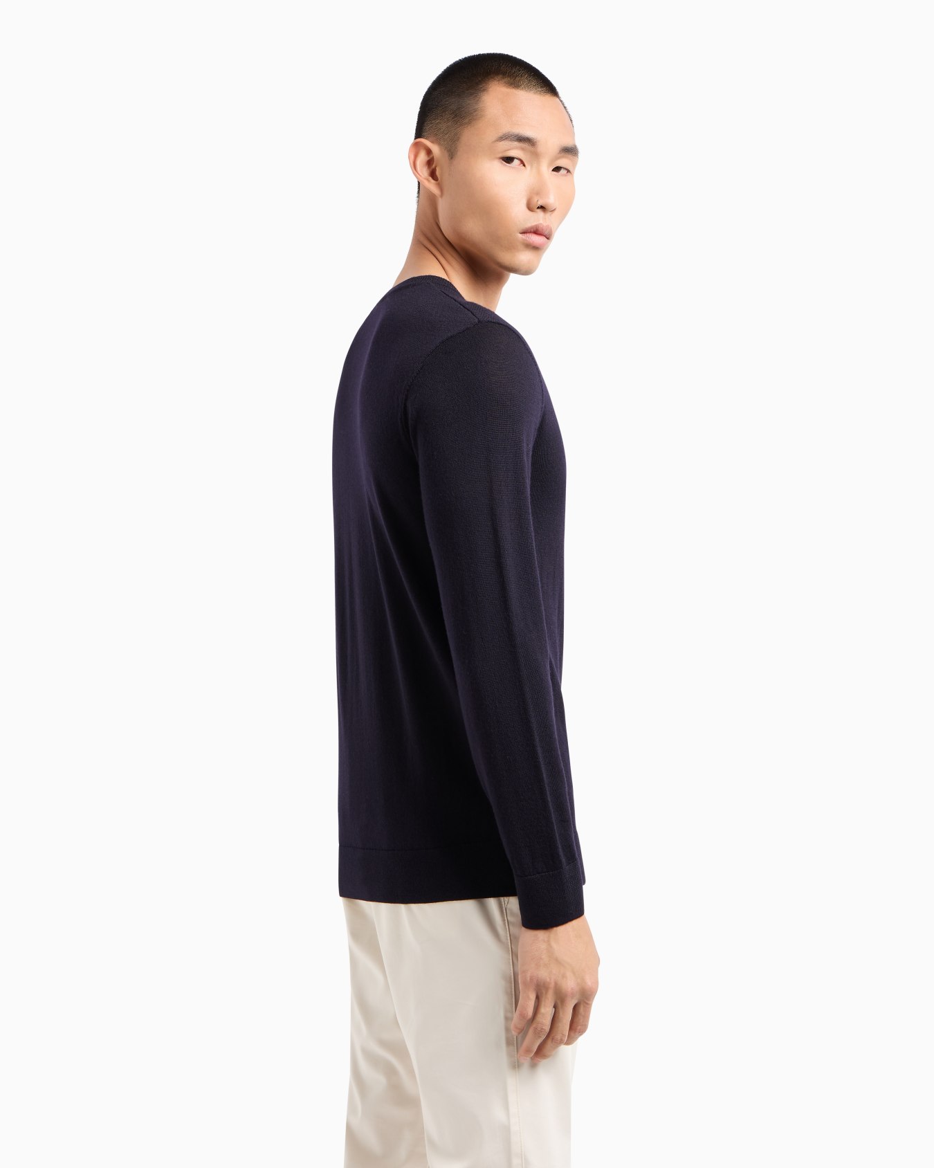 ASV Checked Jacquard V-neck Sweater Slide 2