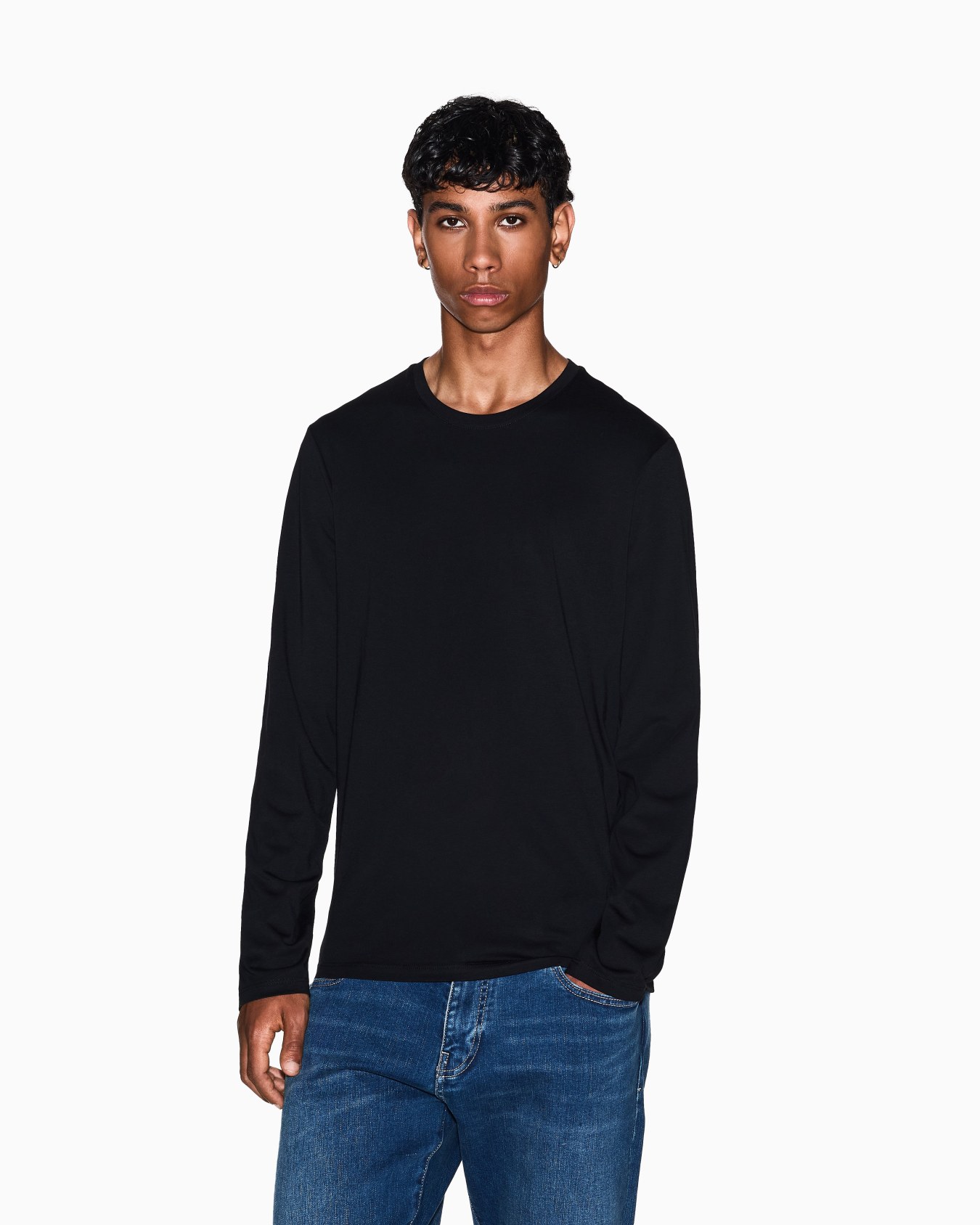 Pima Cotton Long Sleeve T-Shirt Slide 3