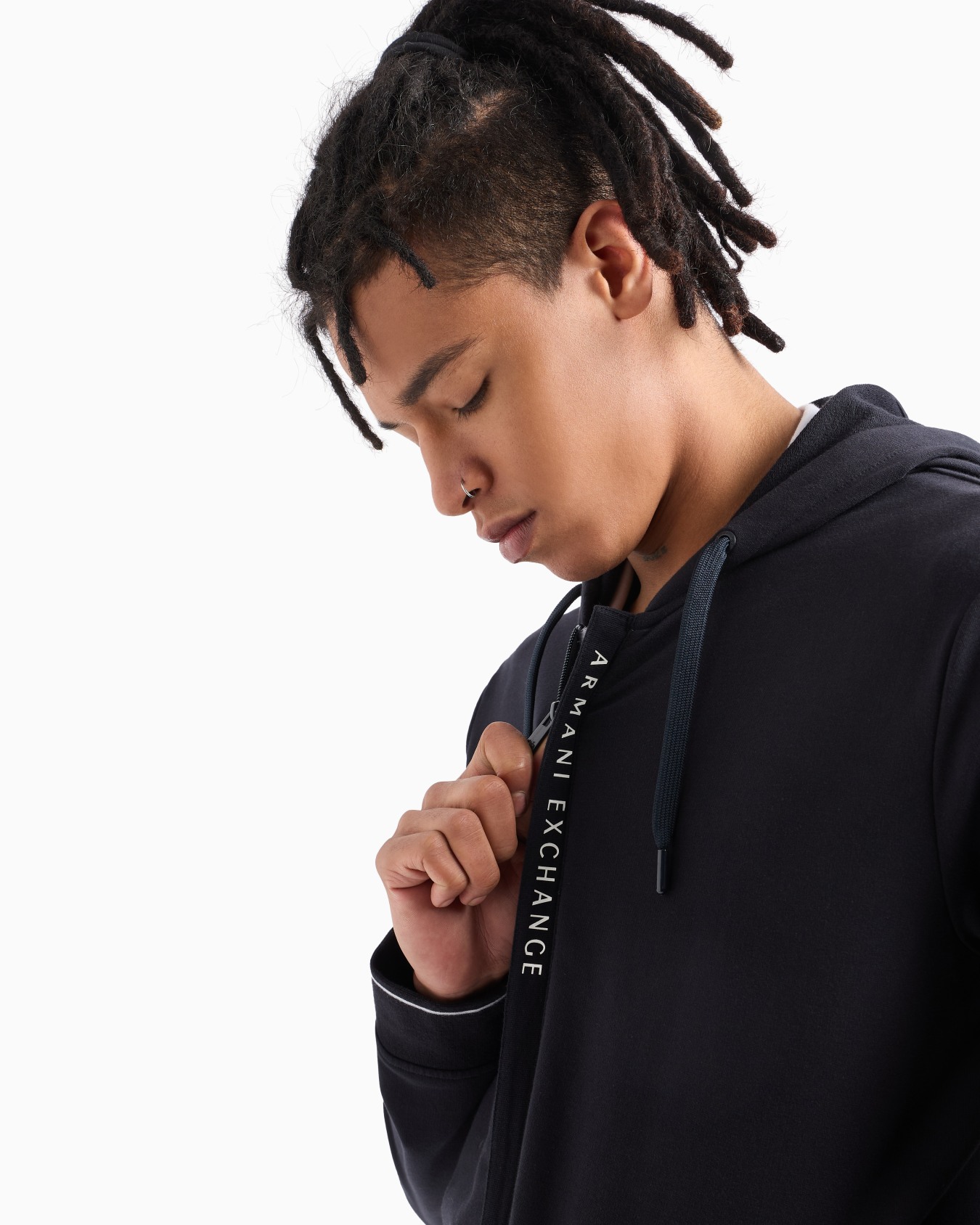 Stretch fabric zip-up sweatshirt Slide 4