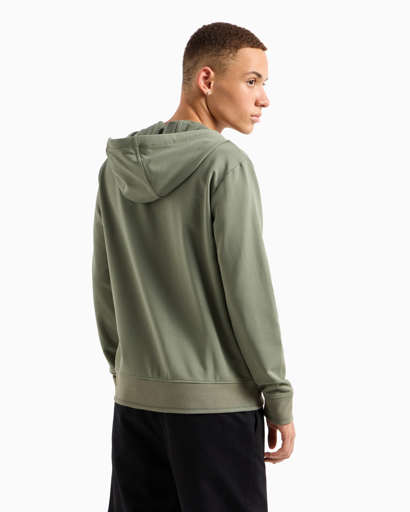Stretch fabric zip-up sweatshirt Slide 2