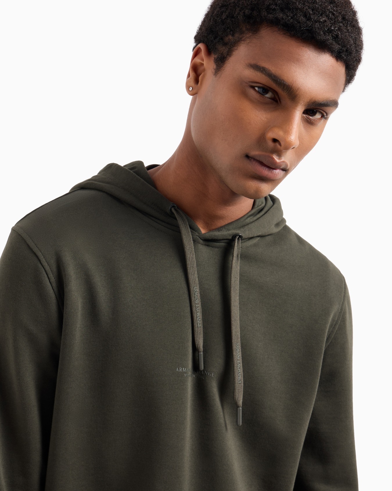 French Terry Cotton Hoodie with Logo Slide 4