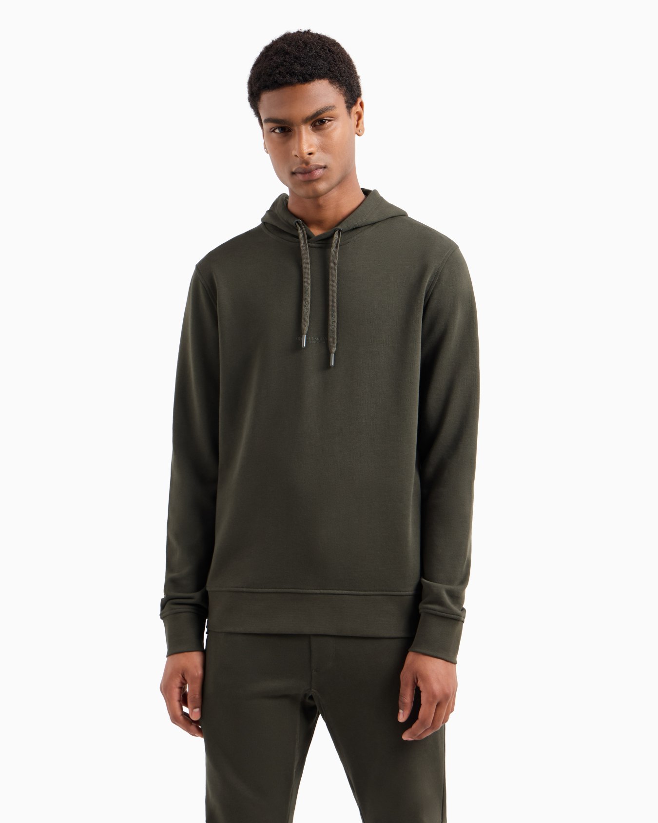 French Terry Cotton Hoodie with Logo Slide 1