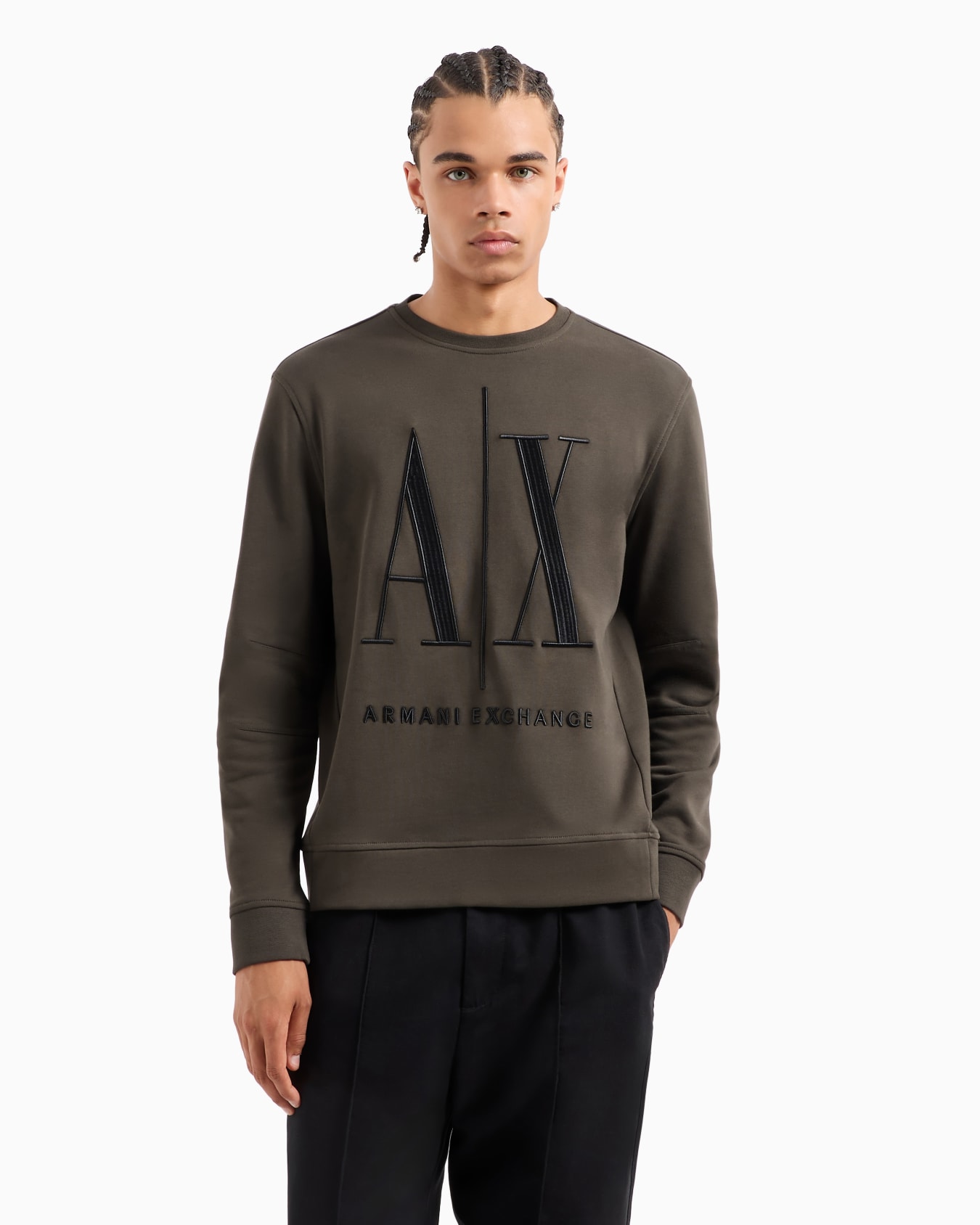 Stretch fabric zip-up hoodie Slide 1
