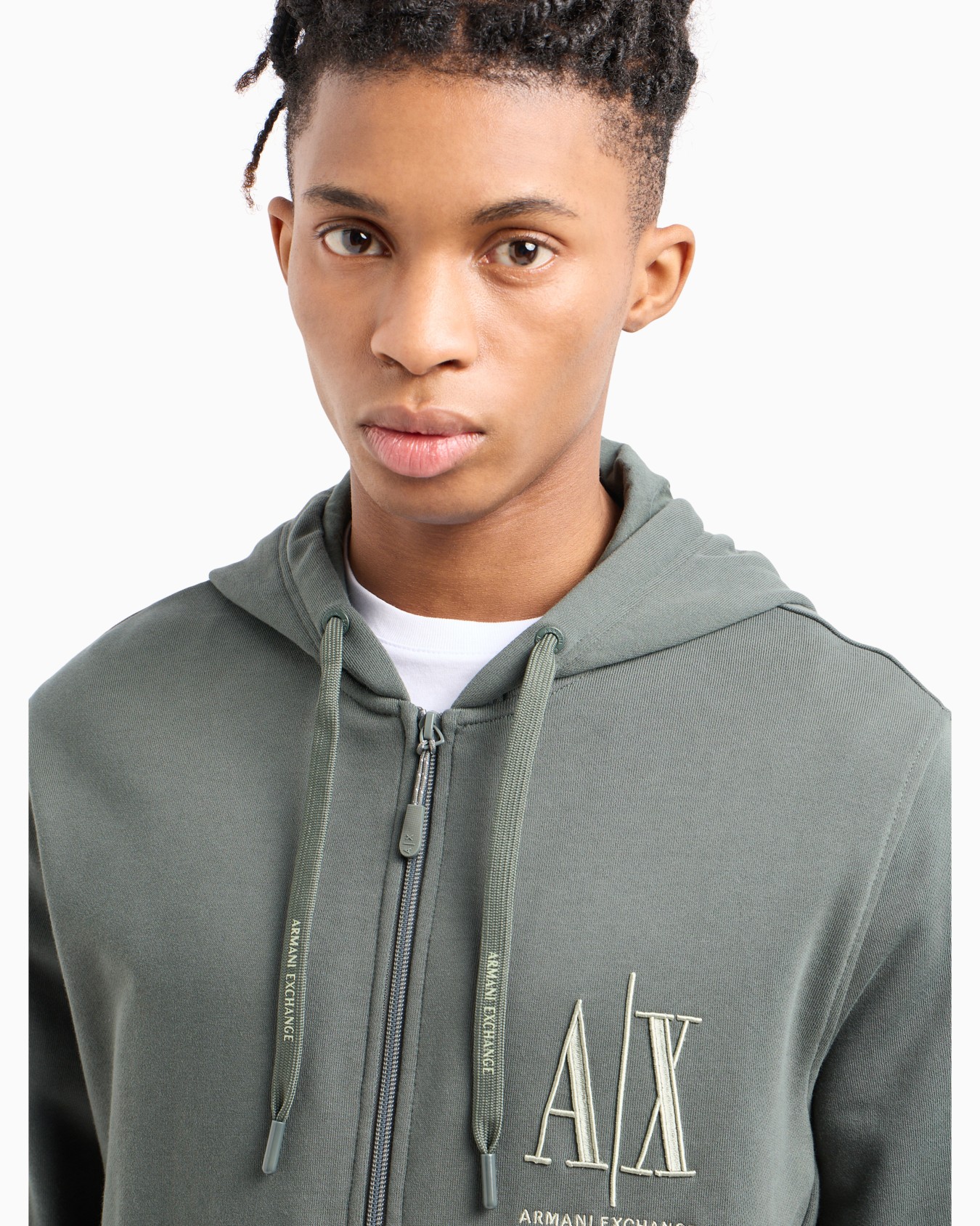 Stretch fabric zip-up sweatshirt Diapositiva 4